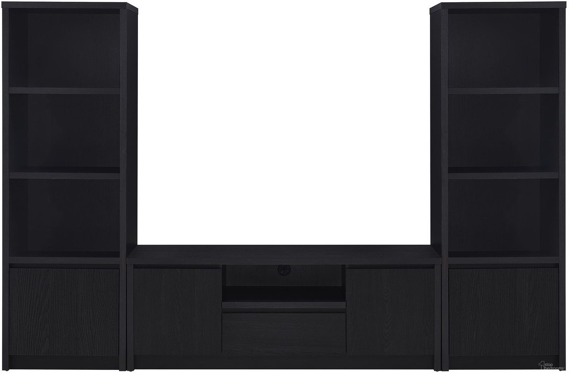 The appearance of Winfield 3-piece Entertainment Center 60 Inch TV Stand In Black designed by Coaster in the modern / contemporary interior design. This black piece of furniture was selected by 1StopBedrooms from Winfield Collection to add a touch of cosiness and style into your home. Sku: 706222;706224;706224. Material: MDF.