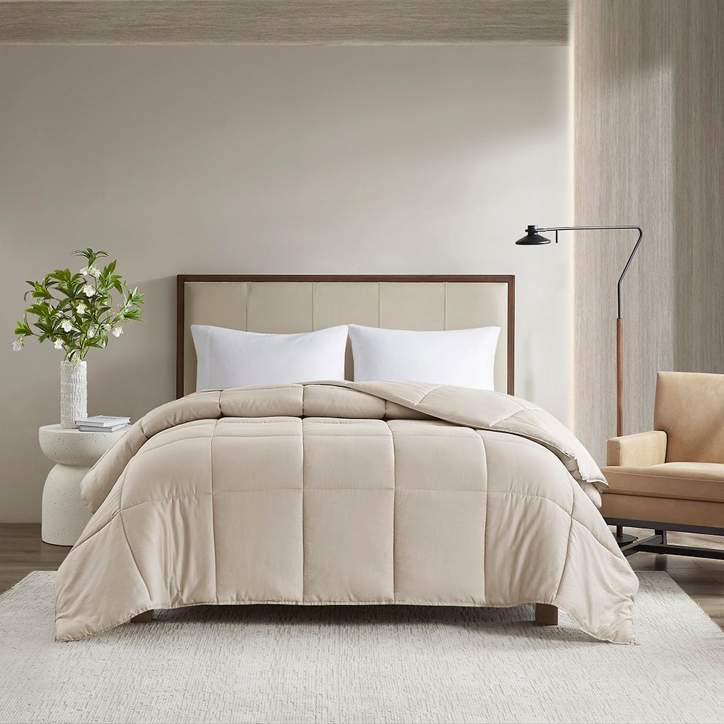 Winfield 300 Thread Count Cotton Shell Luxury Down Alternative King/Cal King Comforter In Tan