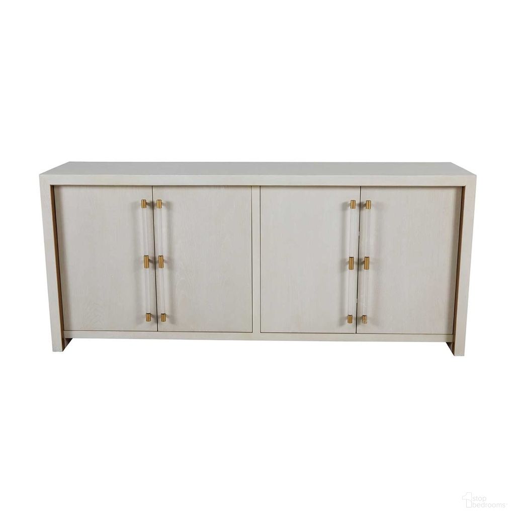 The appearance of Winford Cabinet In Cerused White and Stained Gold designed by Gabby in the transitional interior design. This cerused white/stained gold piece of furniture  was selected by 1StopBedrooms from Winford Collection to add a touch of cosiness and style into your home. Sku: SCH-192420. Material: Oak Veneer.