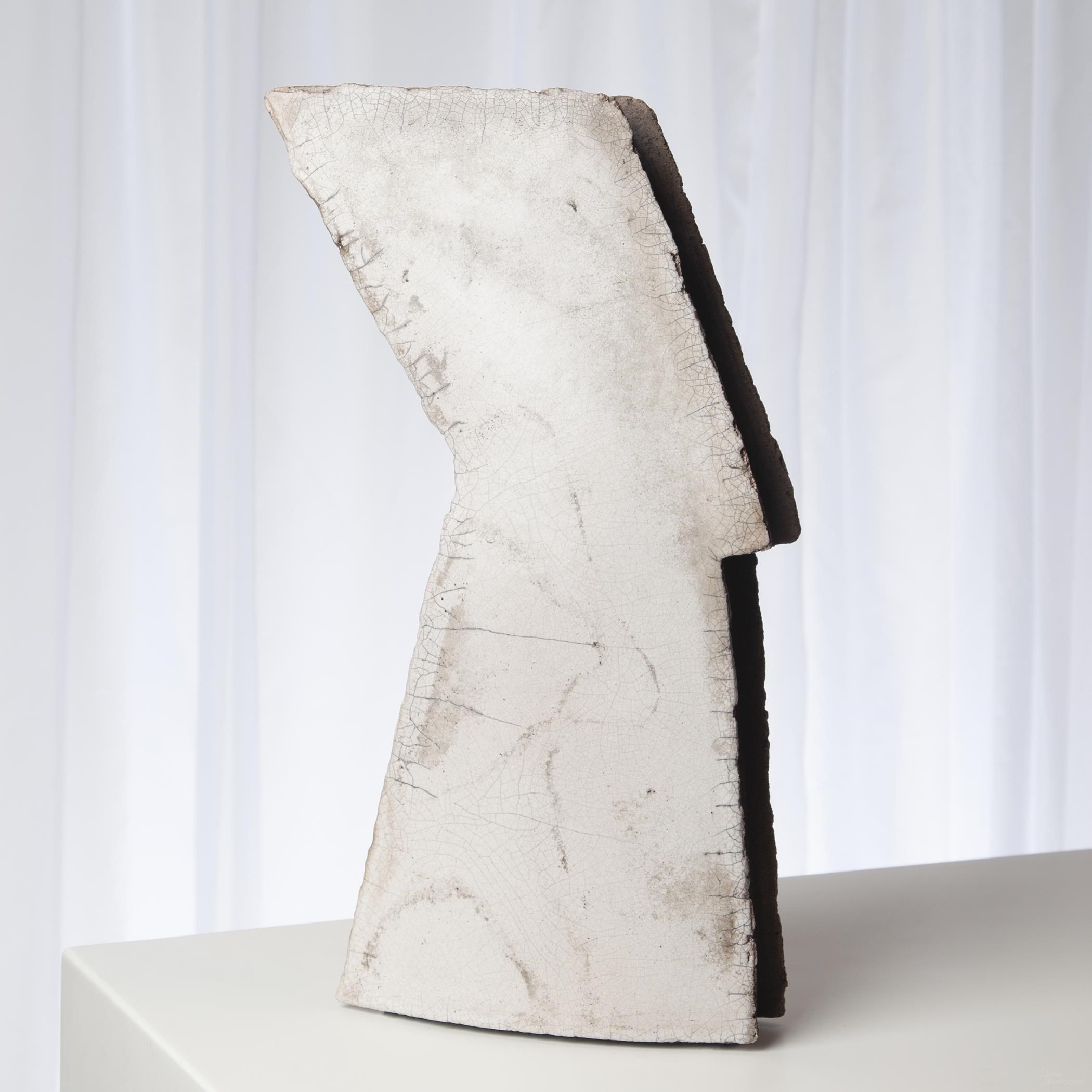 Wing Left Raku Sculpture In White