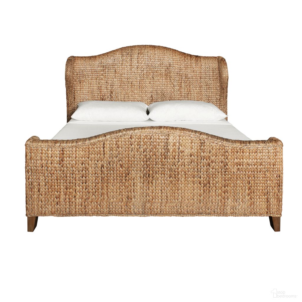 Winged King Bed In Brown
