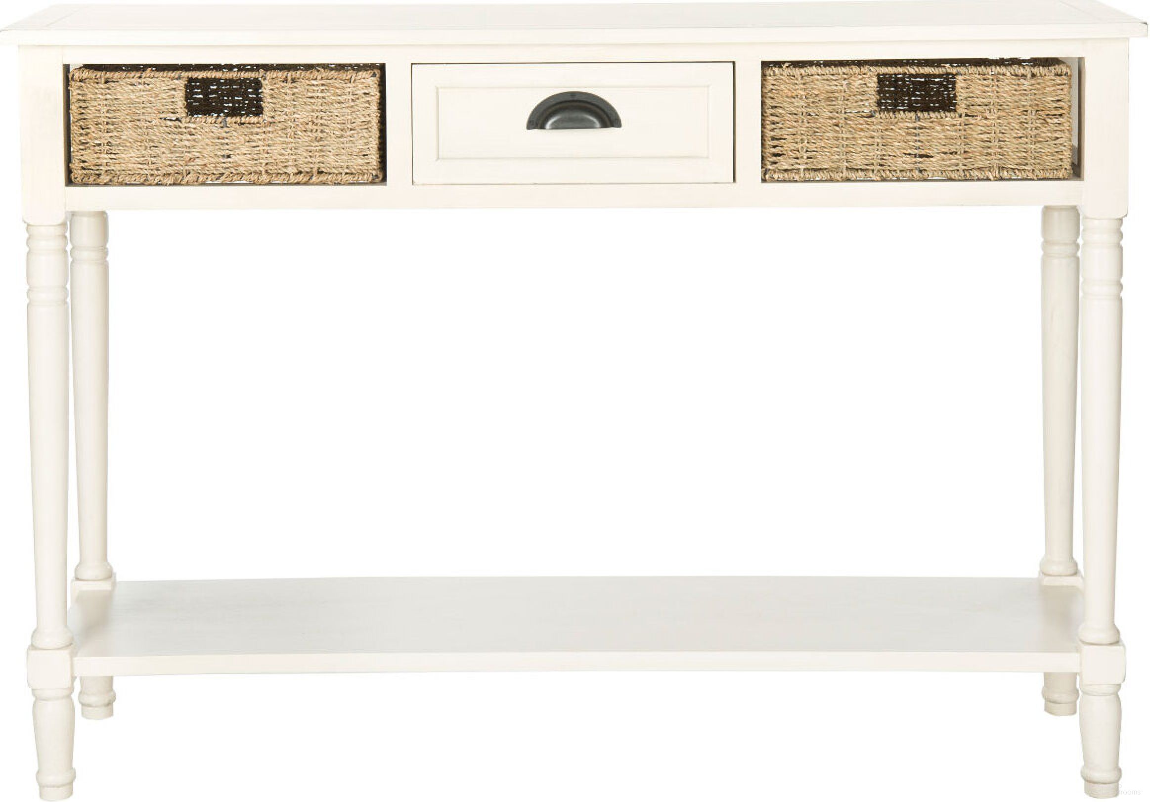 The appearance of Winifred White Console Table with Storage designed by Safavieh in the modern / contemporary interior design. This white piece of furniture  was selected by 1StopBedrooms from Winifred Collection to add a touch of cosiness and style into your home. Sku: AMH5730B. Material: Aluminum.