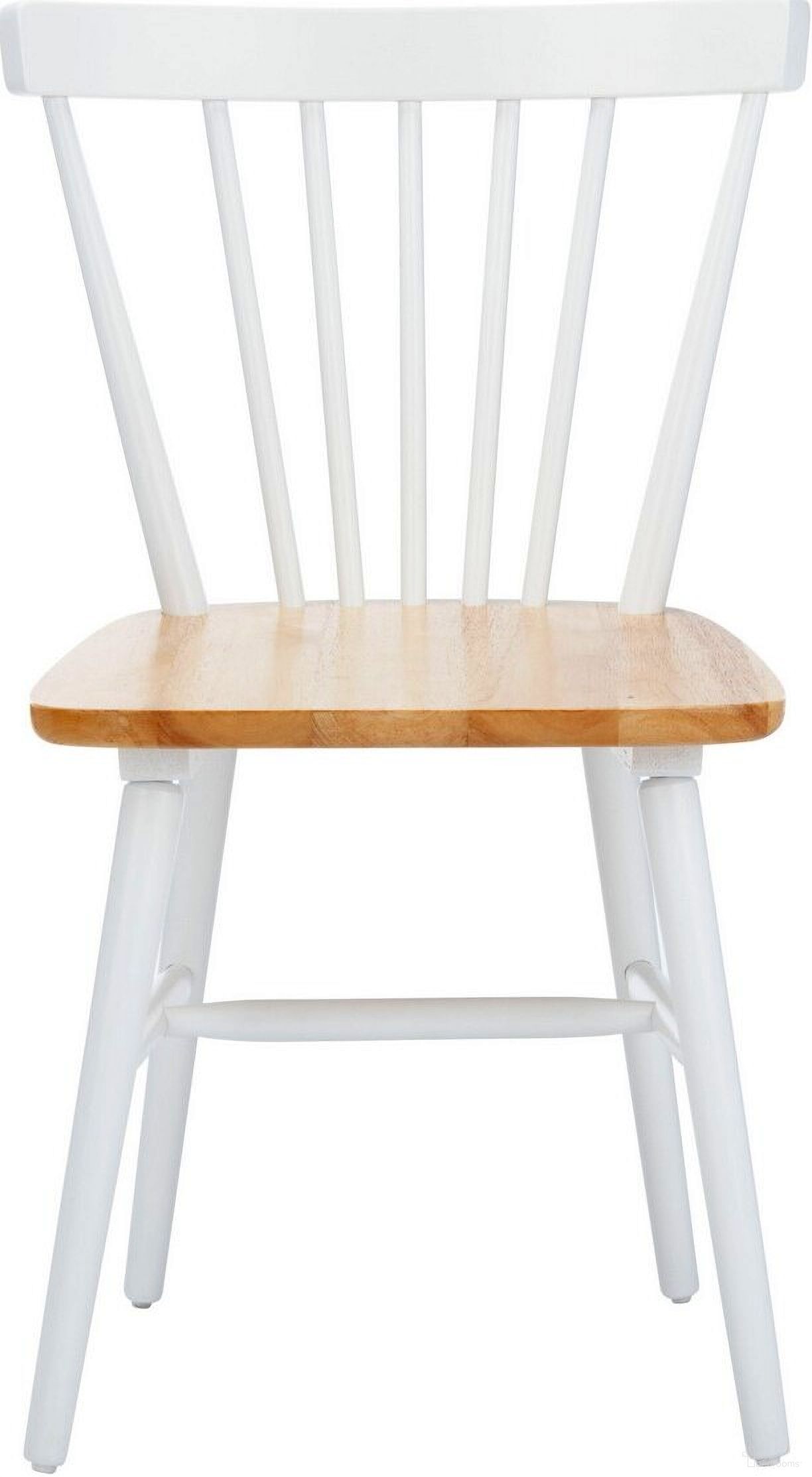 The appearance of Winona Spindle Back Dining Chair DCH8500F Set of 2 designed by Safavieh in the transitional interior design. This white and natural piece of furniture was selected by 1StopBedrooms from Winona Collection to add a touch of cosiness and style into your home. Sku: DCH8500F-SET2. Material: Steel. Chair Type: Side Chair.