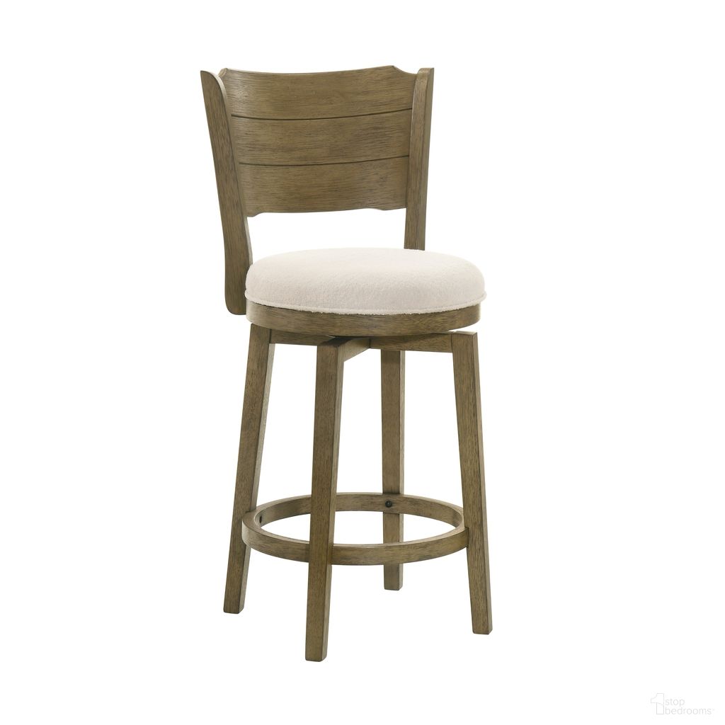 The appearance of Winsley Swivel Counter Height Bar Stool In Putty Brown and White designed by Armen Living in the coastal interior design. This putty brown and white piece of furniture  was selected by 1StopBedrooms from Winsley Collection to add a touch of cosiness and style into your home. Sku: LCWIBAWHPB26. Material: Polyester.
