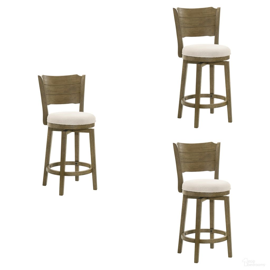 The appearance of Winsley Swivel Counter Height Bar Stool Set of 3 In Putty Brown and White designed by Armen Living in the coastal interior design. This putty brown and white piece of furniture  was selected by 1StopBedrooms from Winsley Collection to add a touch of cosiness and style into your home. Sku: LCWIBAWHPB26;LCWIBAWHPB26;LCWIBAWHPB26. Material: Polyester.