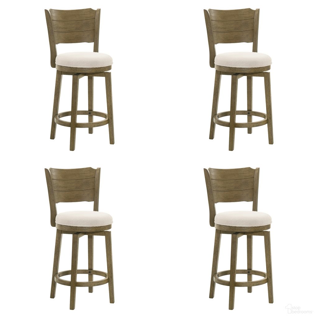 The appearance of Winsley Swivel Counter Height Bar Stool Set of 4 In Putty Brown and White designed by Armen Living in the coastal interior design. This putty brown and white piece of furniture  was selected by 1StopBedrooms from Winsley Collection to add a touch of cosiness and style into your home. Sku: LCWIBAWHPB26;LCWIBAWHPB26;LCWIBAWHPB26;LCWIBAWHPB26. Material: Polyester.