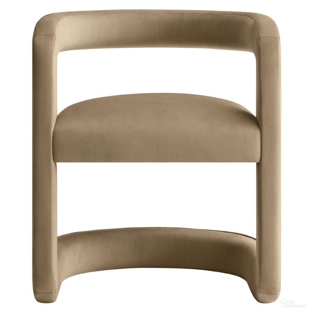 The appearance of Winslow Barrel Performance Velvet Dining Chair In Taupe designed by Modway in the modern / contemporary interior design. This taupe piece of furniture was selected by 1StopBedrooms from Winslow Collection to add a touch of cosiness and style into your home. Sku: EEI-7052-TAU. Material: Velvet. Chair Type: Arm Chair.