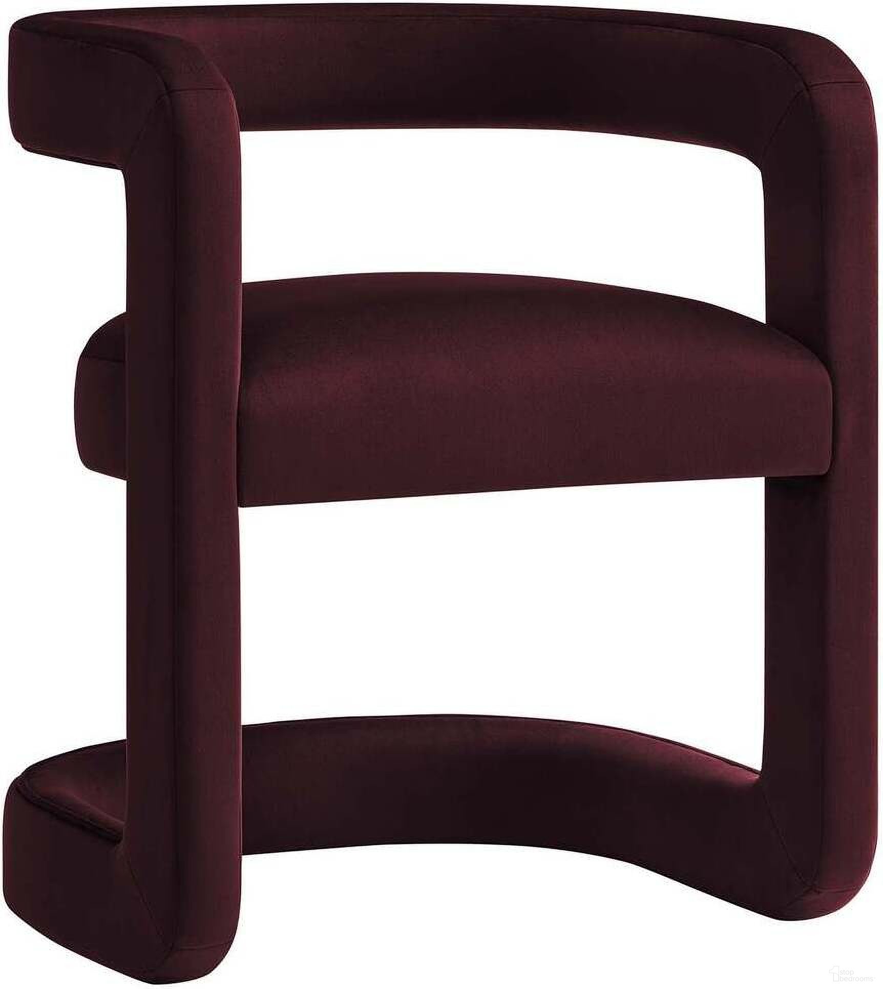 The appearance of Winslow Performance Velvet Barrel Accent Chair In Mulberry designed by Modway in the modern / contemporary interior design. This mulberry piece of furniture  was selected by 1StopBedrooms from Winslow Collection to add a touch of cosiness and style into your home. Sku: EEI-6778-MUL. Material: Velvet.