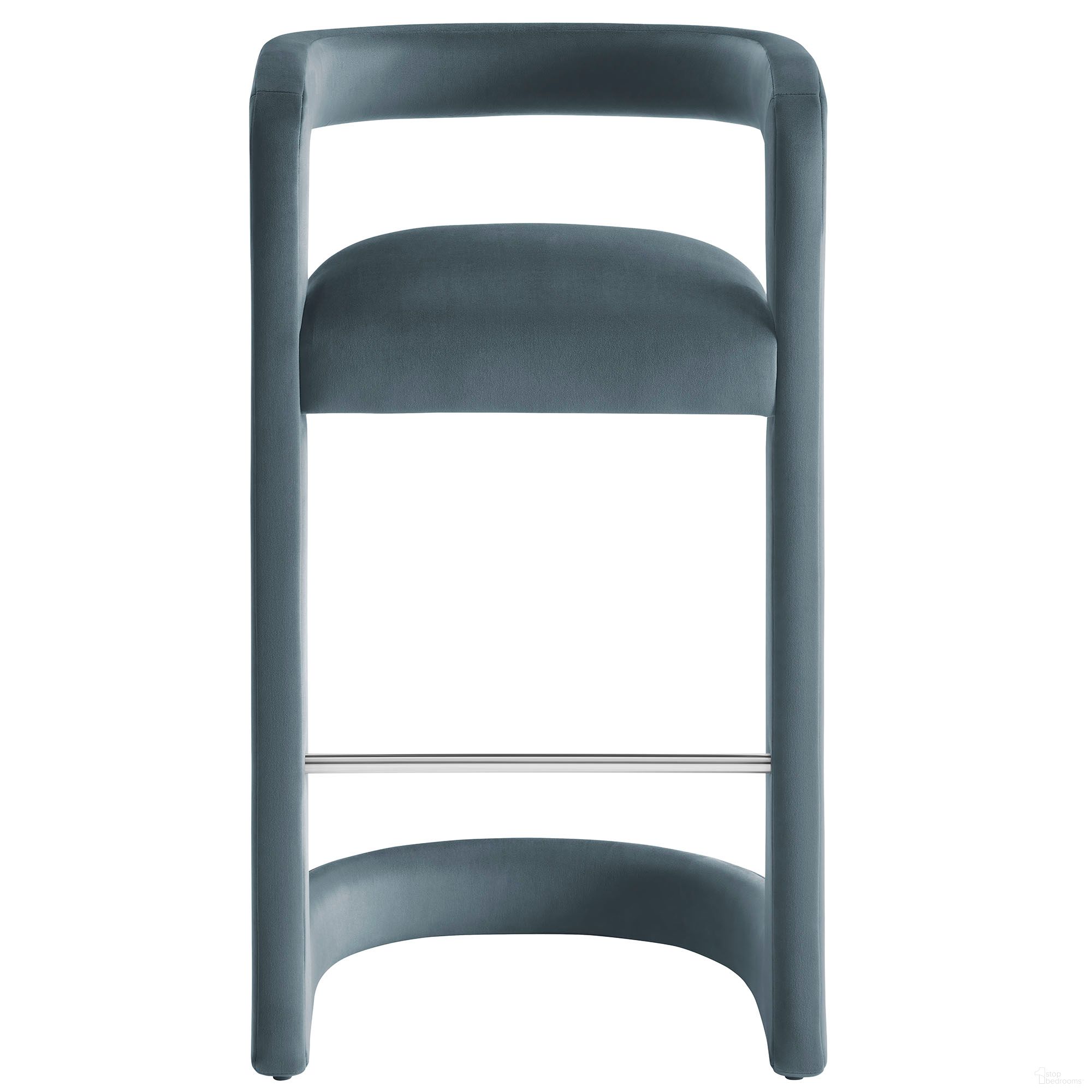 The appearance of Winslow Performance Velvet Barstool In Cadet Blue designed by Modway in the modern / contemporary interior design. This cadet blue piece of furniture  was selected by 1StopBedrooms from Winslow Collection to add a touch of cosiness and style into your home. Sku: EEI-7108-CAB. Material: Velvet.