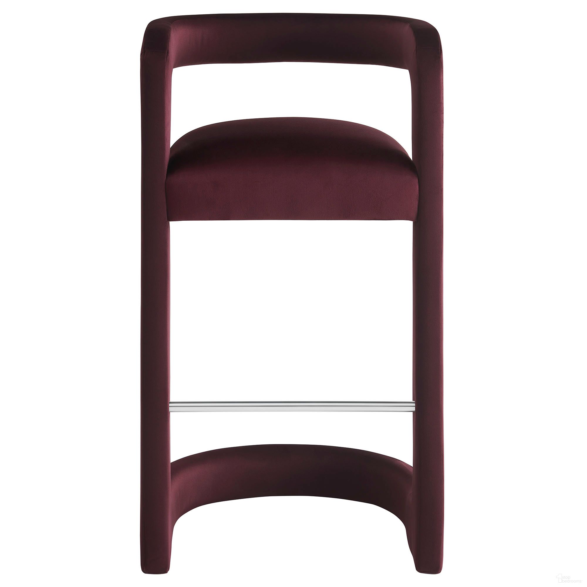 The appearance of Winslow Performance Velvet Barstool In Mulberry designed by Modway in the modern / contemporary interior design. This mulberry piece of furniture was selected by 1StopBedrooms from Winslow Collection to add a touch of cosiness and style into your home. Sku: EEI-7108-MUL. Material: Velvet.