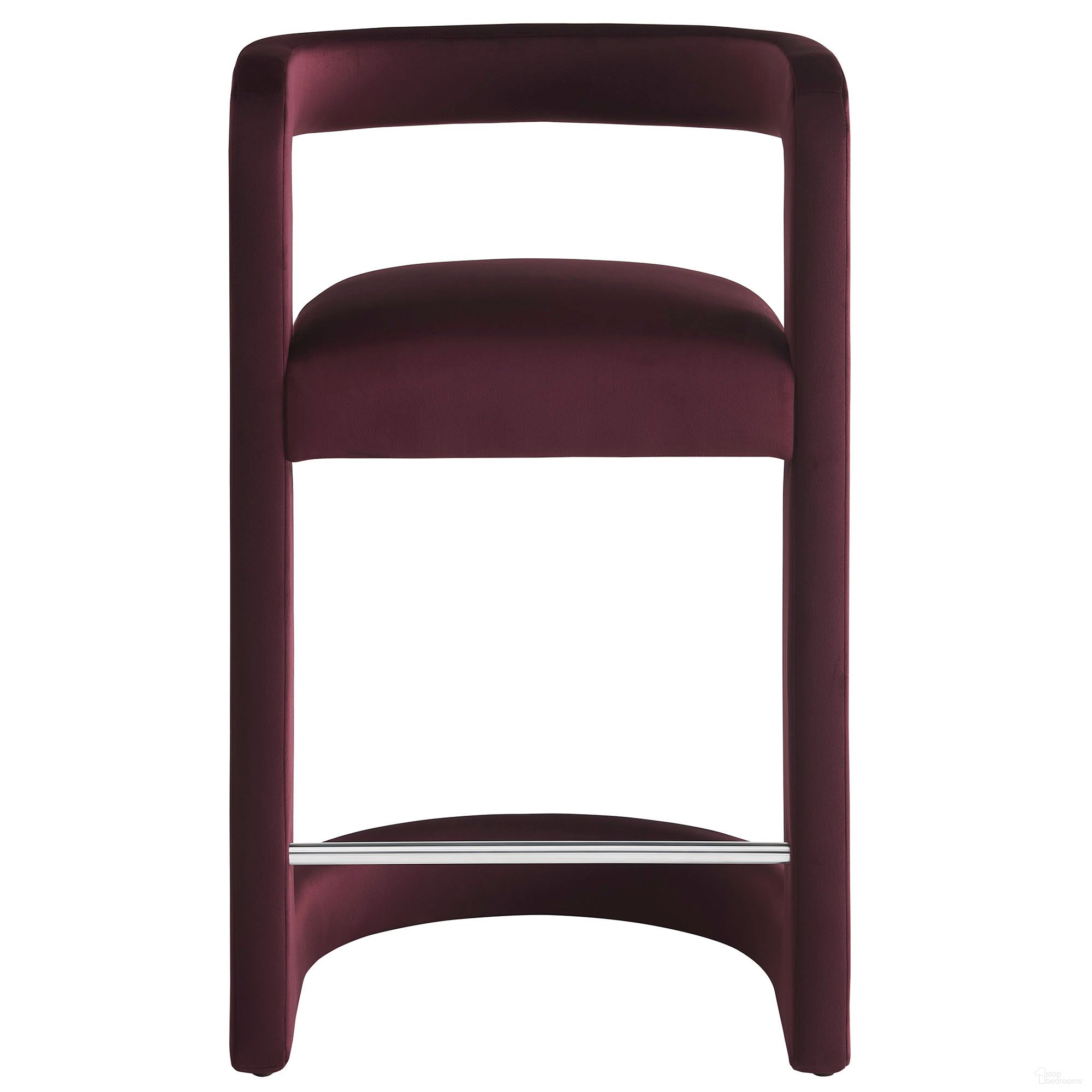 The appearance of Winslow Performance Velvet Counter Stool In Mulberry designed by Modway in the modern / contemporary interior design. This mulberry piece of furniture  was selected by 1StopBedrooms from Winslow Collection to add a touch of cosiness and style into your home. Sku: EEI-7107-MUL. Material: Velvet.