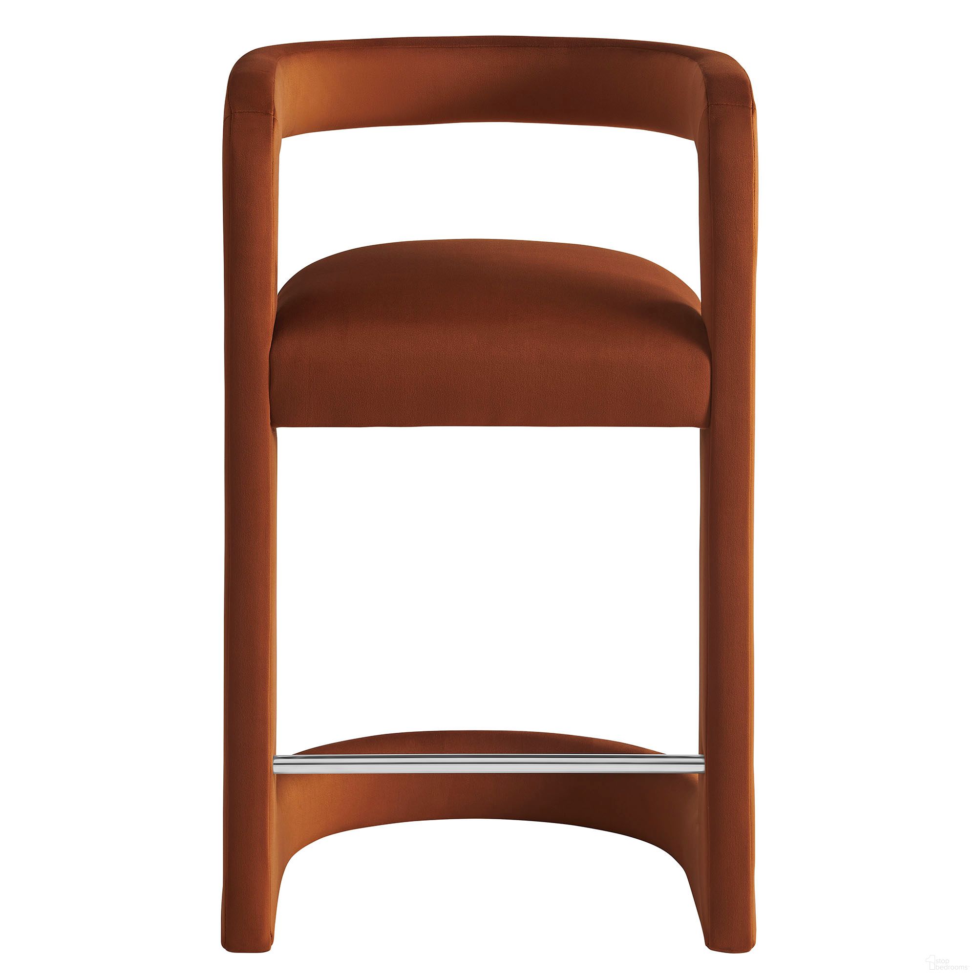 Winslow Performance Velvet Counter Stool In Rust