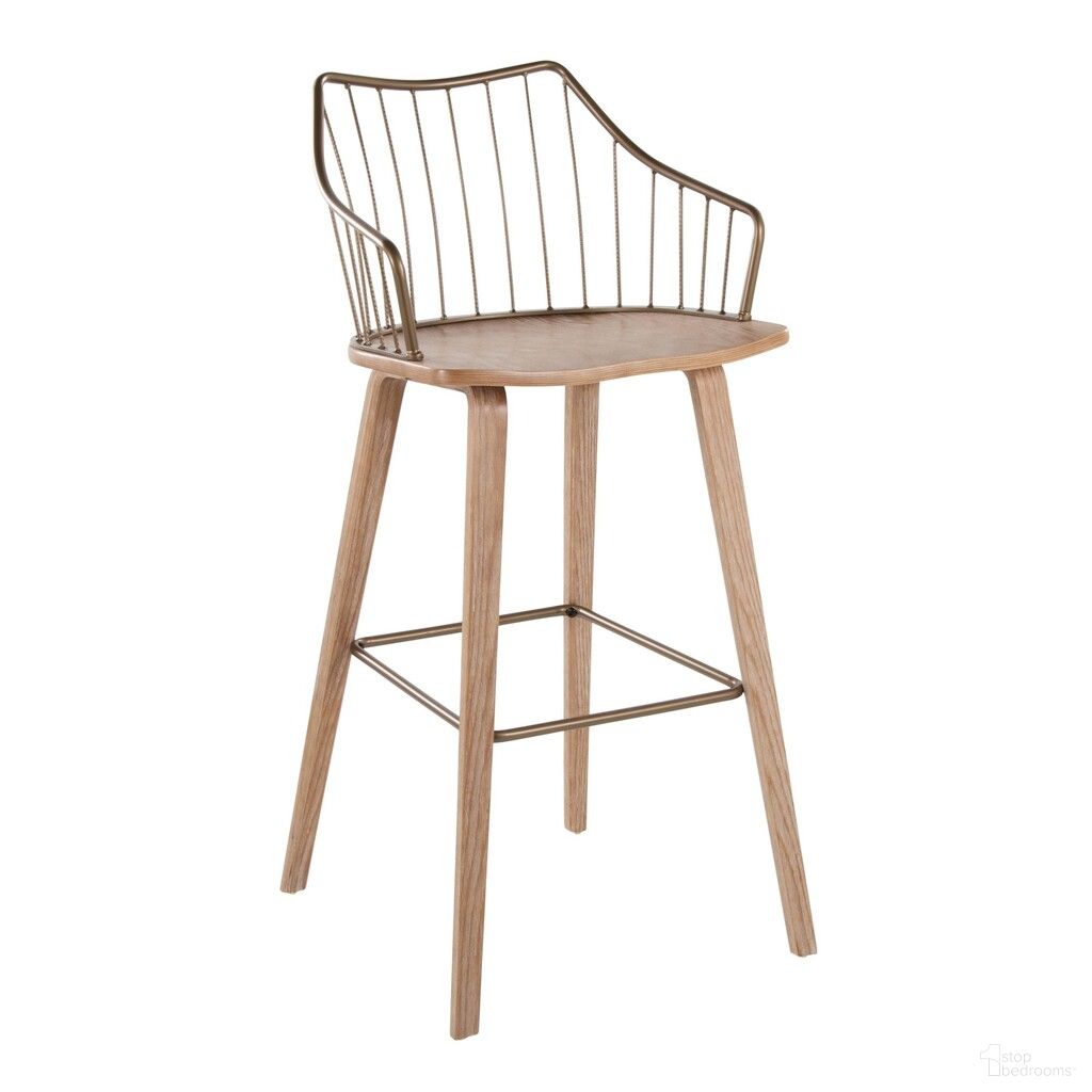 The appearance of Winston 30 Inch Fixed Height Barstool In Whitewashed and Antique Copper designed by Lumisource in the country / farmhouse interior design. This whitewashed and antique copper piece of furniture was selected by 1StopBedrooms from Winston Collection to add a touch of cosiness and style into your home. Sku: B30-WINSTN WWANCU. Material: Steel.