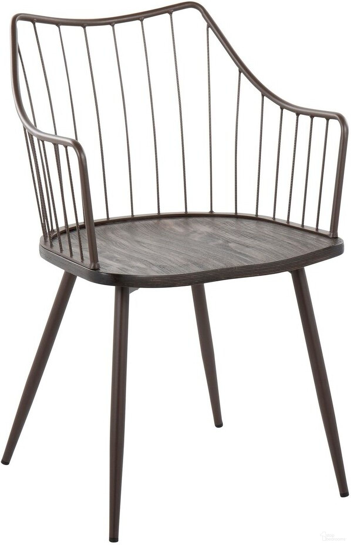 The appearance of Winston Chair In Walnut designed by Lumisource in the country / farmhouse interior design. This walnut piece of furniture  was selected by 1StopBedrooms from Winston Collection to add a touch of cosiness and style into your home. Sku: CH-WINSTON BNWL. Material: Wood. Chair Type: Arm Chair.