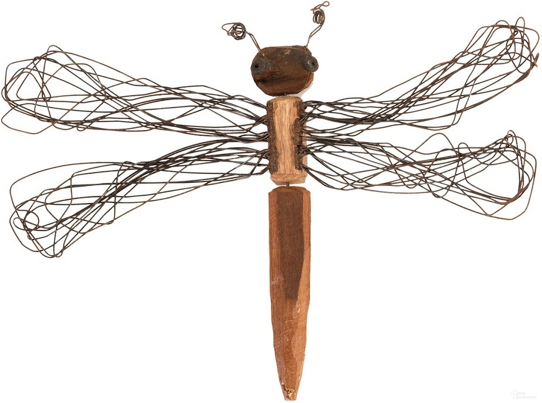 Wire Wing Dragonfly Wall Art In Brown