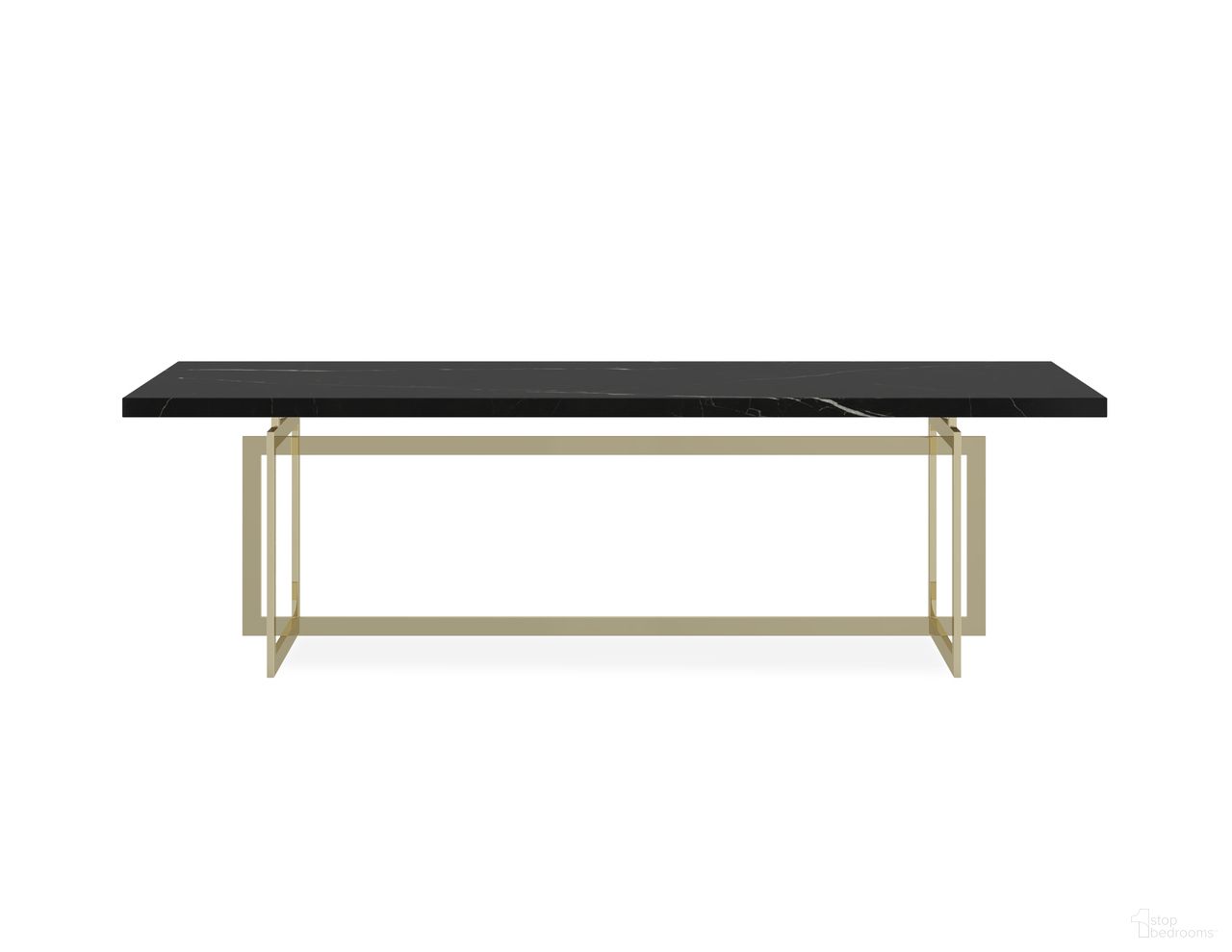 The appearance of Wish You Were Here Dining Table In Black designed by Caracole in the modern / contemporary interior design. This black piece of furniture  was selected by 1StopBedrooms from Wish You Were Here Collection to add a touch of cosiness and style into your home. Sku: CLA-019-203B;MBL-424-002T. Table Base Style: Trestle. Material: Metal. Table Top Shape: Rectangular. Size: 44" x 100".