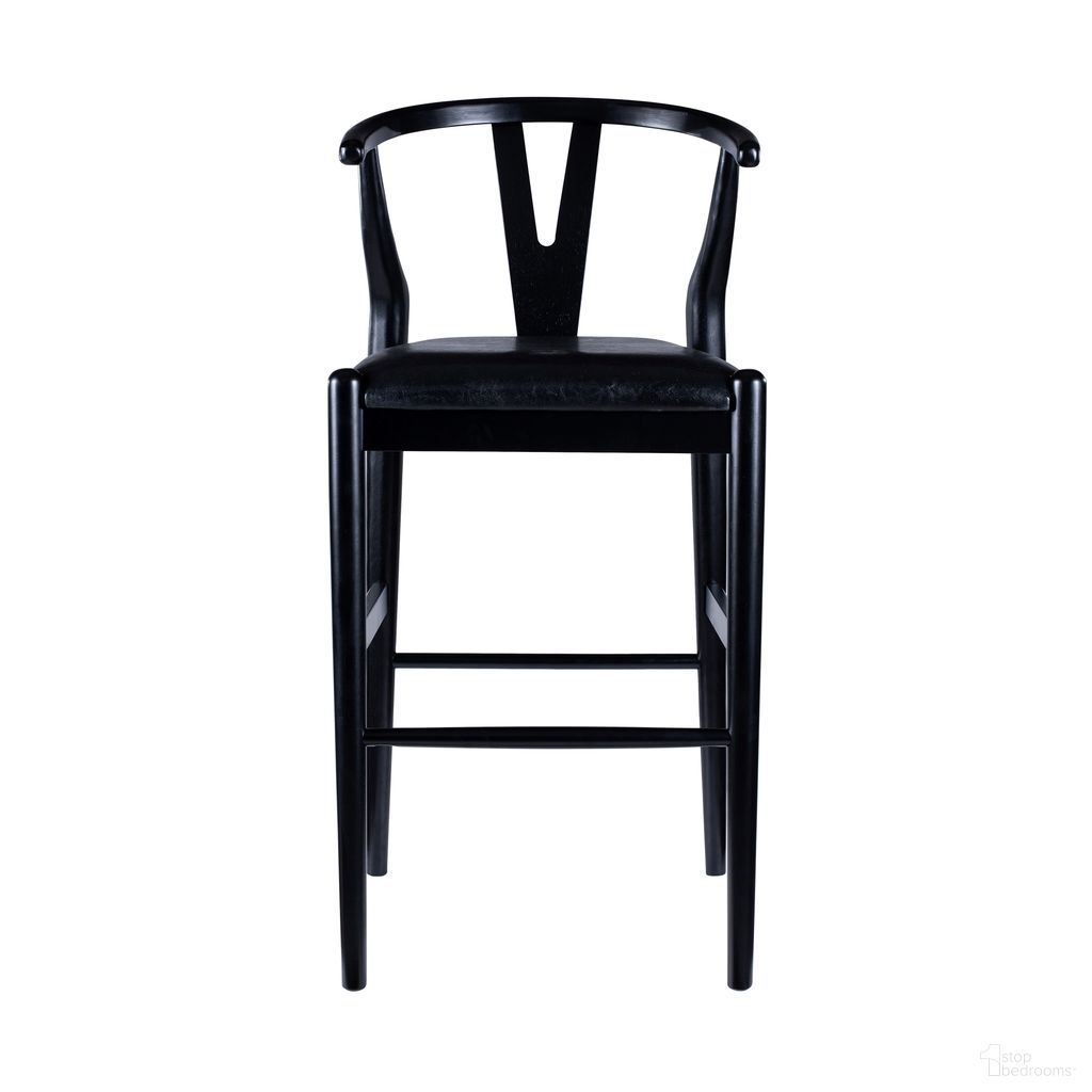 The appearance of Wishbone Bar Height Kitchen Barstool In Black designed by Boraam Industries in the modern / contemporary interior design. This black piece of furniture was selected by 1StopBedrooms from Wishbone Collection to add a touch of cosiness and style into your home. Sku: 50529. Material: PVC.