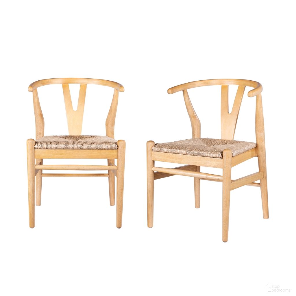 The appearance of Wishbone Dining Chairs Set of 2 In Natural designed by Boraam Industries in the modern / contemporary interior design. This natural piece of furniture  was selected by 1StopBedrooms from Wishbone Collection to add a touch of cosiness and style into your home. Sku: 50018. Chair Type: Side Chair. Material: Rush.
