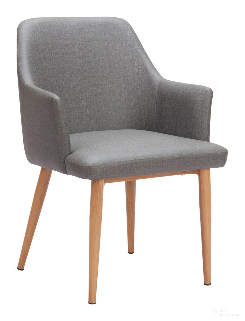 The appearance of Wisom Dining Chair Set of 2 In Gray designed by Zuo Modern in the modern / contemporary interior design. This gray piece of furniture  was selected by 1StopBedrooms from Wisom Collection to add a touch of cosiness and style into your home. Sku: 110766. Material: Polyurethane. Chair Type: Arm Chair.