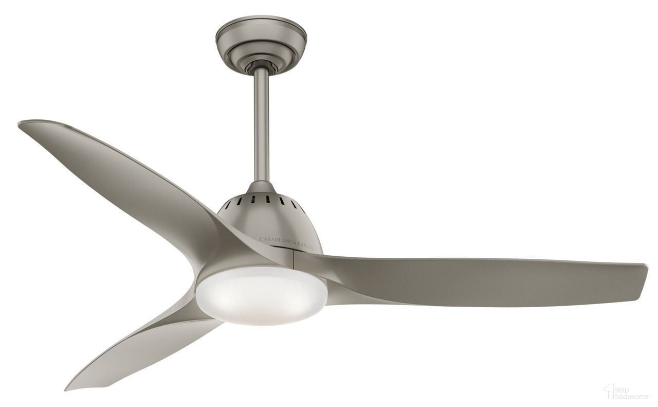 The appearance of Wisp 52 Inch Ceiling Fan with LED Light Kit and Handheld Remote In Painted Pewter designed by Hunter Fan in the modern / contemporary interior design. This painted pewter piece of furniture was selected by 1StopBedrooms from Wisp Collection to add a touch of cosiness and style into your home. Sku: 59152. Material: Plastic.