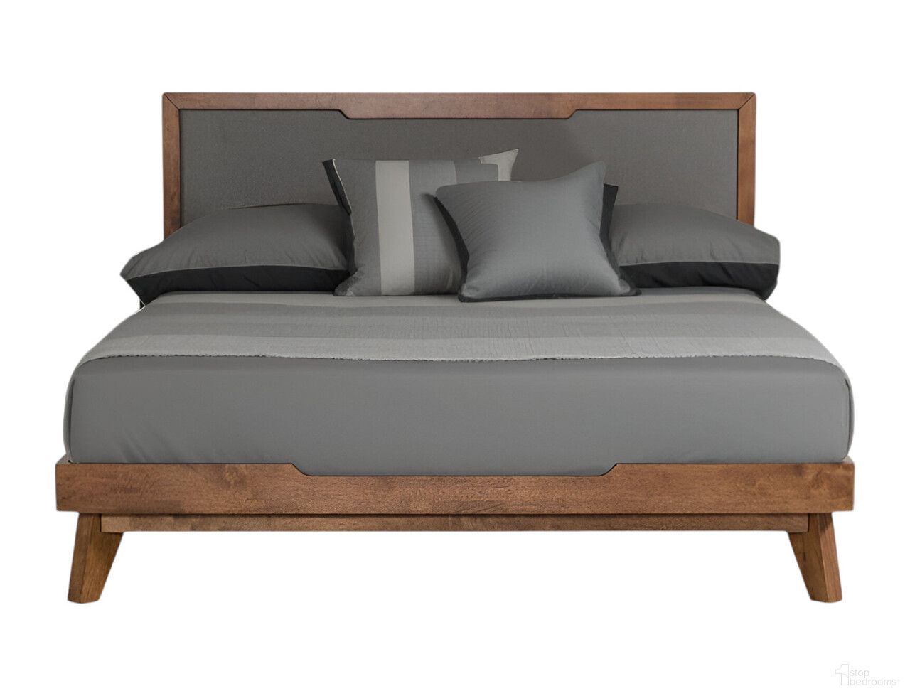 The appearance of Wood and Linen California King Bed Frame In Brown and Gray designed by Homeroots in the transitional interior design. This brown and gray piece of furniture was selected by 1StopBedrooms from to add a touch of cosiness and style into your home. Sku: 486194. Bed Size: California King. Material: Linen.