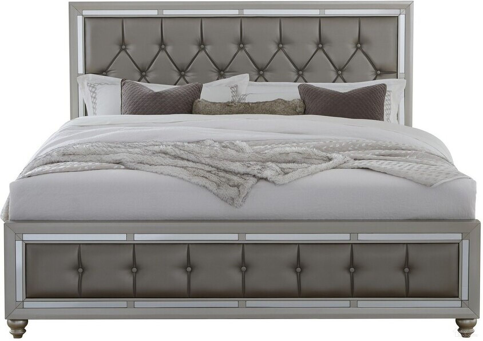 The appearance of Wood and Tufted Linen Queen Bed Frame with Nailhead Trim In Silver designed by Homeroots in the transitional interior design. This silver piece of furniture was selected by 1StopBedrooms from to add a touch of cosiness and style into your home. Sku: 383836. Bed Size: Queen. Material: Linen.