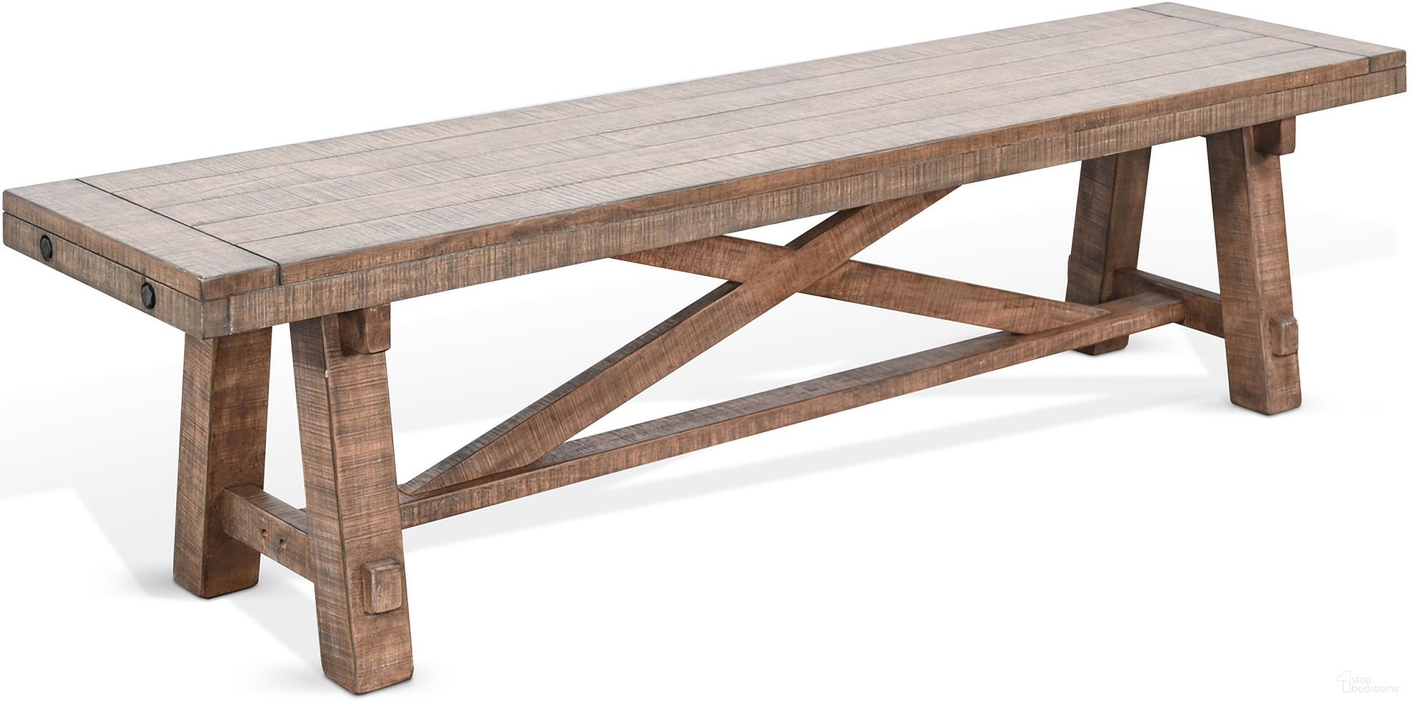 The appearance of Wood Seat Bench In Light Brown designed by Sunny Designs in the country / farmhouse interior design. This desert rock piece of furniture was selected by 1StopBedrooms from 1510 Collection to add a touch of cosiness and style into your home. Sku: 1510DR. Material: Solid Wood.