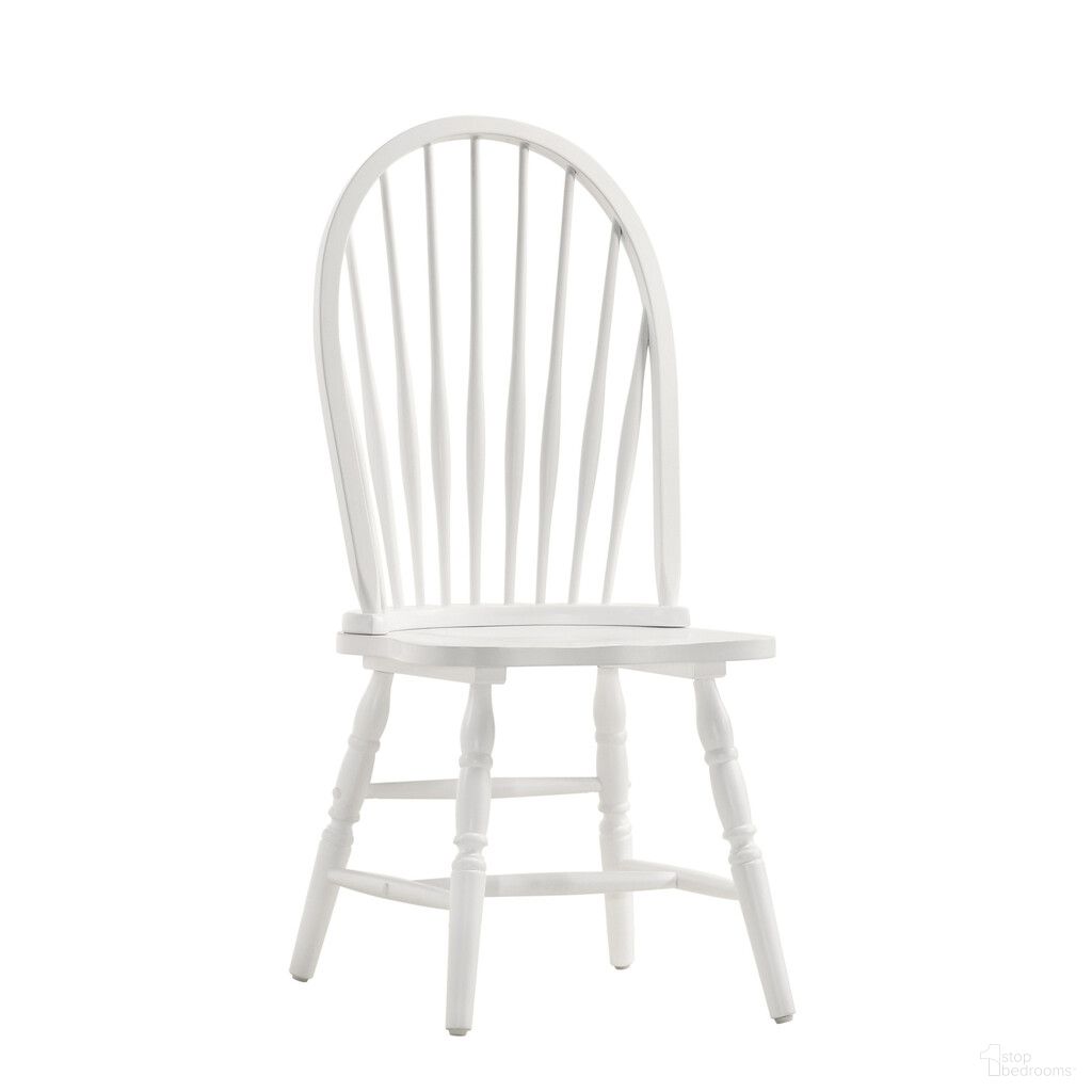 The appearance of Wood Windsor Back Dining Side Chair In White designed by Homeroots in the traditional interior design. This white piece of furniture  was selected by 1StopBedrooms from  to add a touch of cosiness and style into your home. Sku: 517743. Material: Wood. Chair Type: Side Chair.