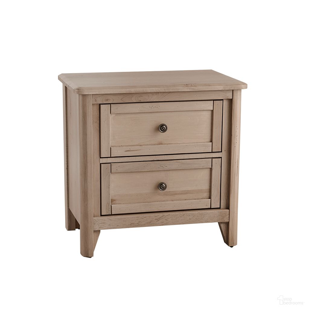 The appearance of Woodbridge 2 Drawer Nightstand In Clear Maple designed by Vaughan Bassett in the transitional interior design. This clear maple piece of furniture  was selected by 1StopBedrooms from Woodbridge Collection to add a touch of cosiness and style into your home. Sku: 822-227. Material: Maple.