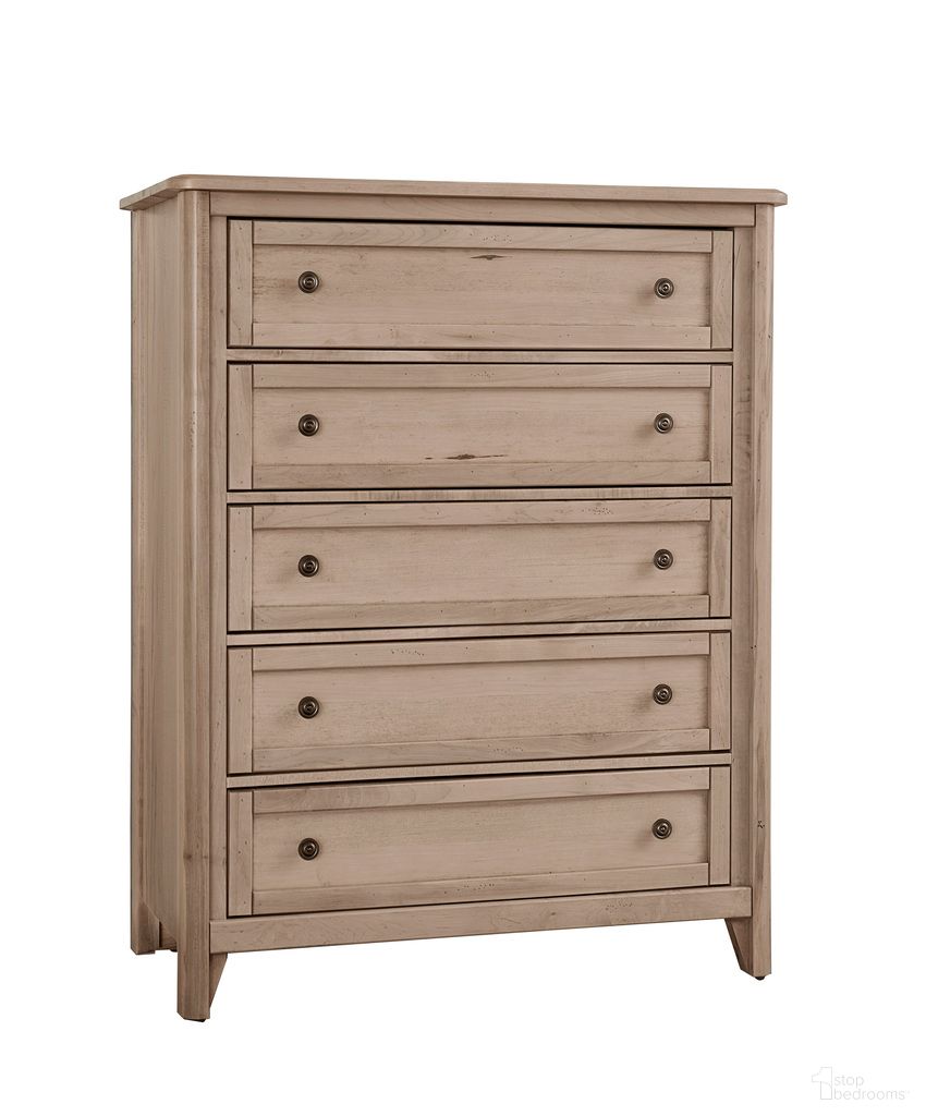 The appearance of Woodbridge 5 Drawer Chest In Clear Maple designed by Vaughan Bassett in the transitional interior design. This clear maple piece of furniture was selected by 1StopBedrooms from Woodbridge Collection to add a touch of cosiness and style into your home. Sku: 822-115. Material: Maple.