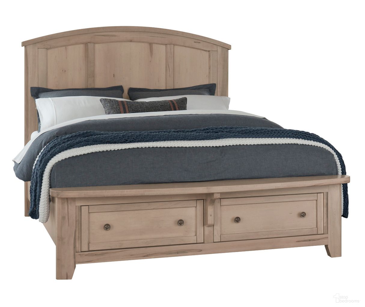 Woodbridge Queen Arch Bed With Storage Footboard In Clear Maple