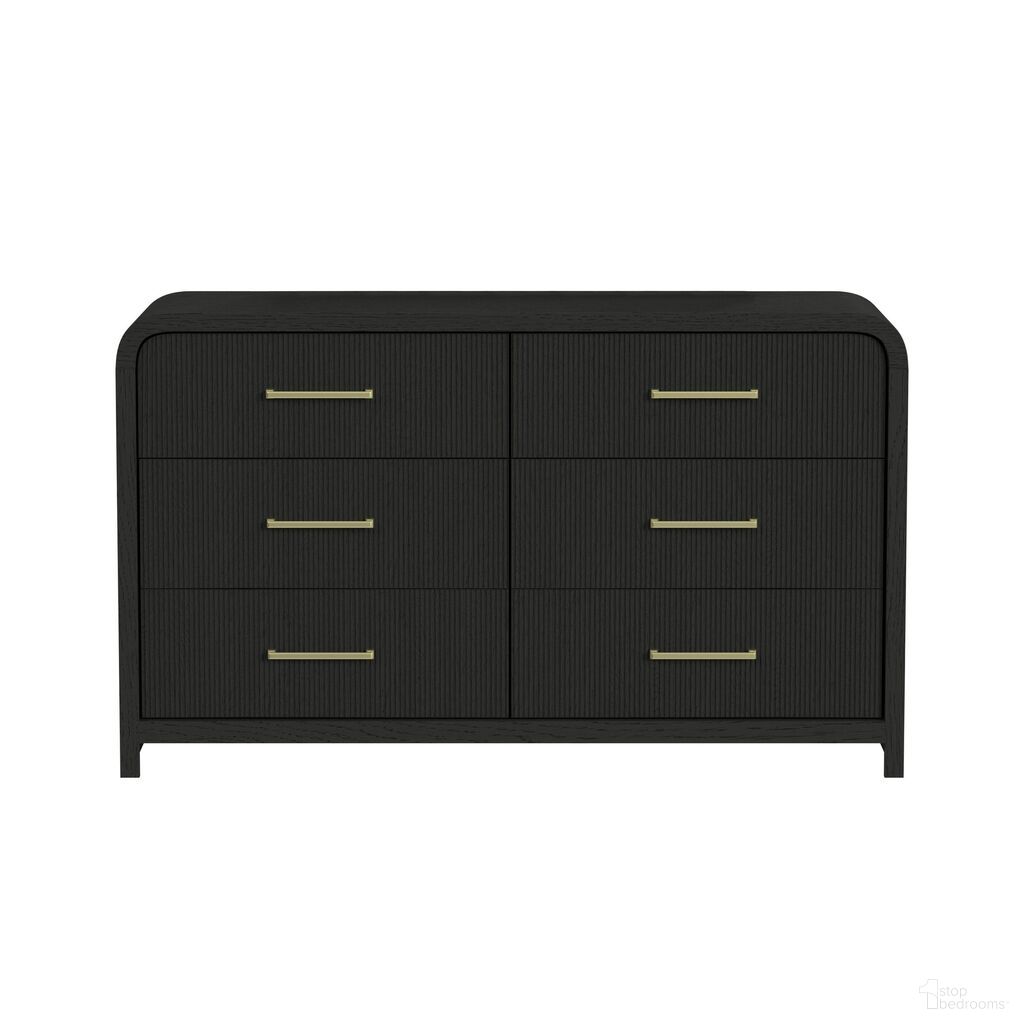 Woodridge 6-Drawer Dresser In Black and Grain