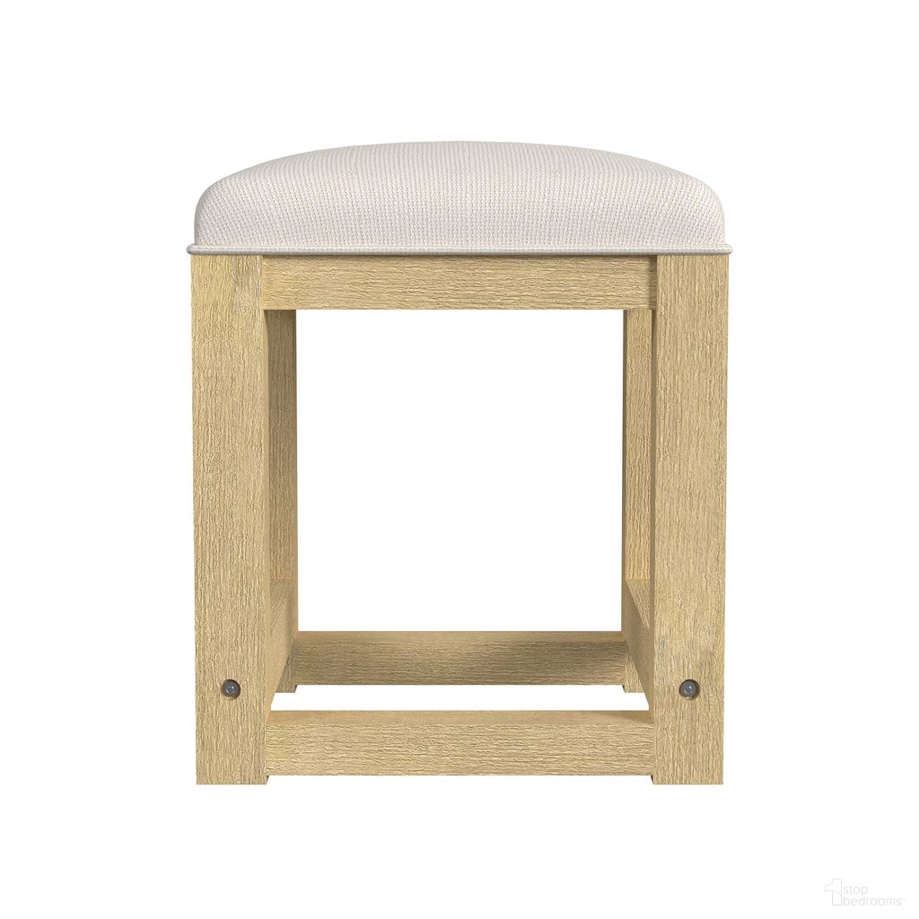 The appearance of Woodridge Dressing Stool with Fabric In White and Natural designed by Picket House in the modern / contemporary interior design. This white/natural piece of furniture  was selected by 1StopBedrooms from Woodridge Collection to add a touch of cosiness and style into your home. Sku: V-14440-6-DST. Material: Paper.