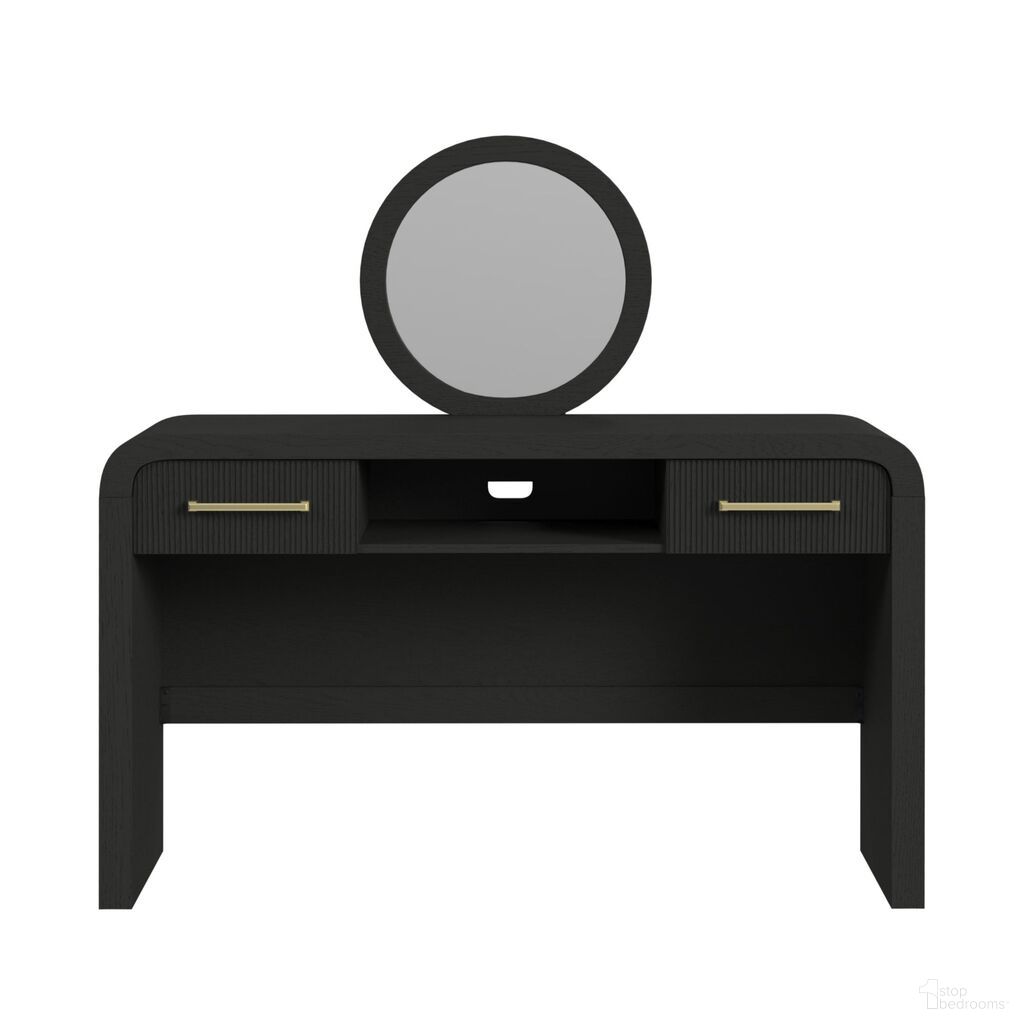 The appearance of Woodridge Dressing Table and Mirror In Black and Grain designed by Picket House in the modern / contemporary interior design. This black/grain piece of furniture  was selected by 1StopBedrooms from Woodridge Collection to add a touch of cosiness and style into your home. Sku: V-14440-8W-DT;V-14440-8W-DMR. Material: Paper.
