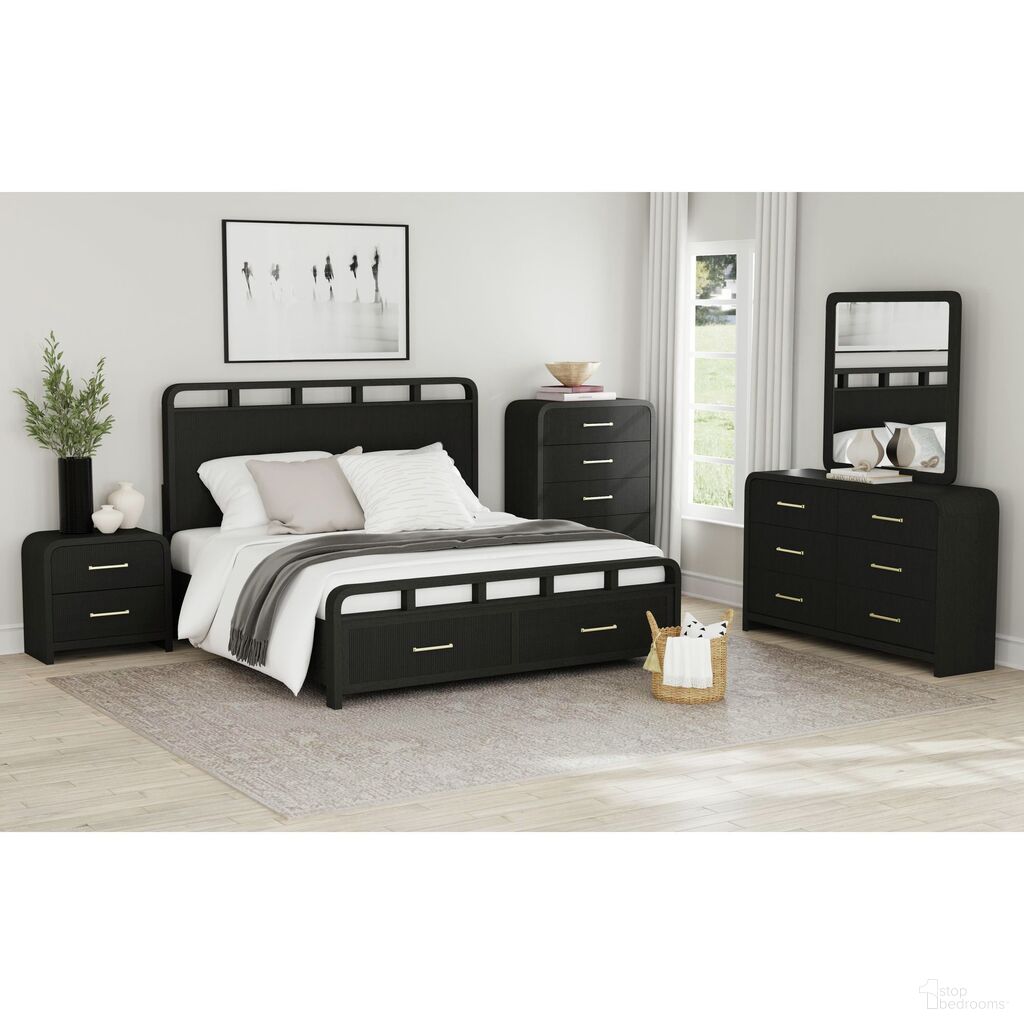 Woodridge Storage Bedroom Set In Black and Grain