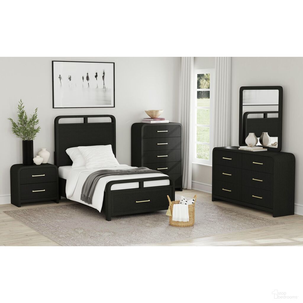 Woodridge Youth Storage Bedroom Set In Black and Grain