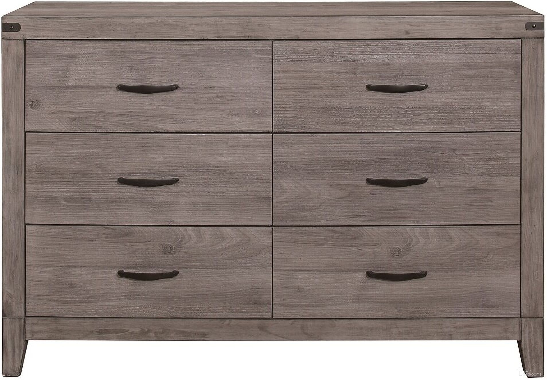 The appearance of Woodrow Black Dresser designed by Homelegance in the transitional interior design. This gray piece of furniture was selected by 1StopBedrooms from Woodrow Collection to add a touch of cosiness and style into your home. Sku: 2042-5. Material: Wood.