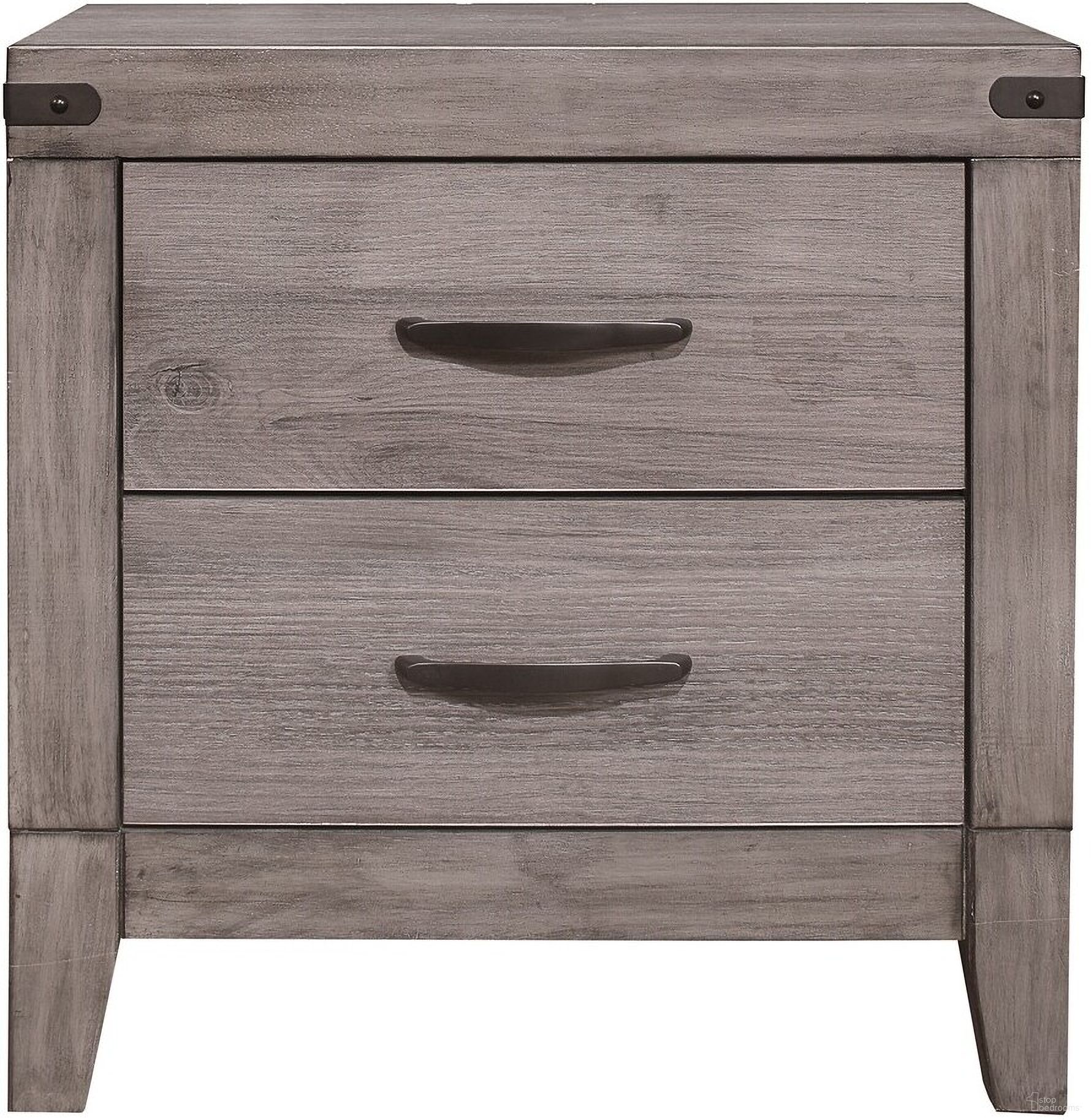 The appearance of Woodrow Black Nightstand designed by Homelegance in the transitional interior design. This gray piece of furniture  was selected by 1StopBedrooms from Woodrow Collection to add a touch of cosiness and style into your home. Sku: 2042-4. Material: Wood.