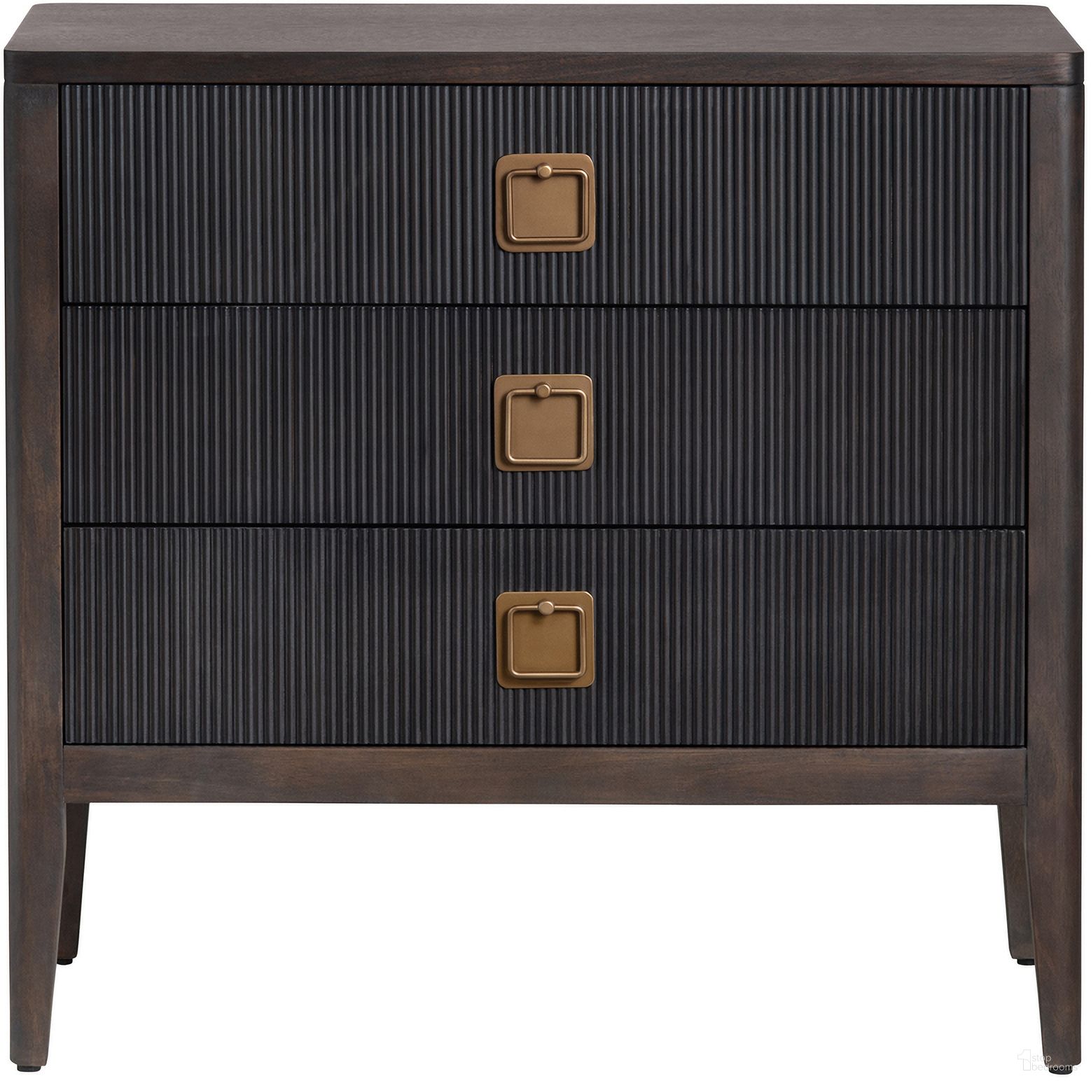 The appearance of Worthington Three-Drawer Chest In Brown and Black designed by Crestview Collection in the transitional interior design. This brown/black piece of furniture was selected by 1StopBedrooms from to add a touch of cosiness and style into your home. Sku: CVFDR1048. Material: Solid Wood.