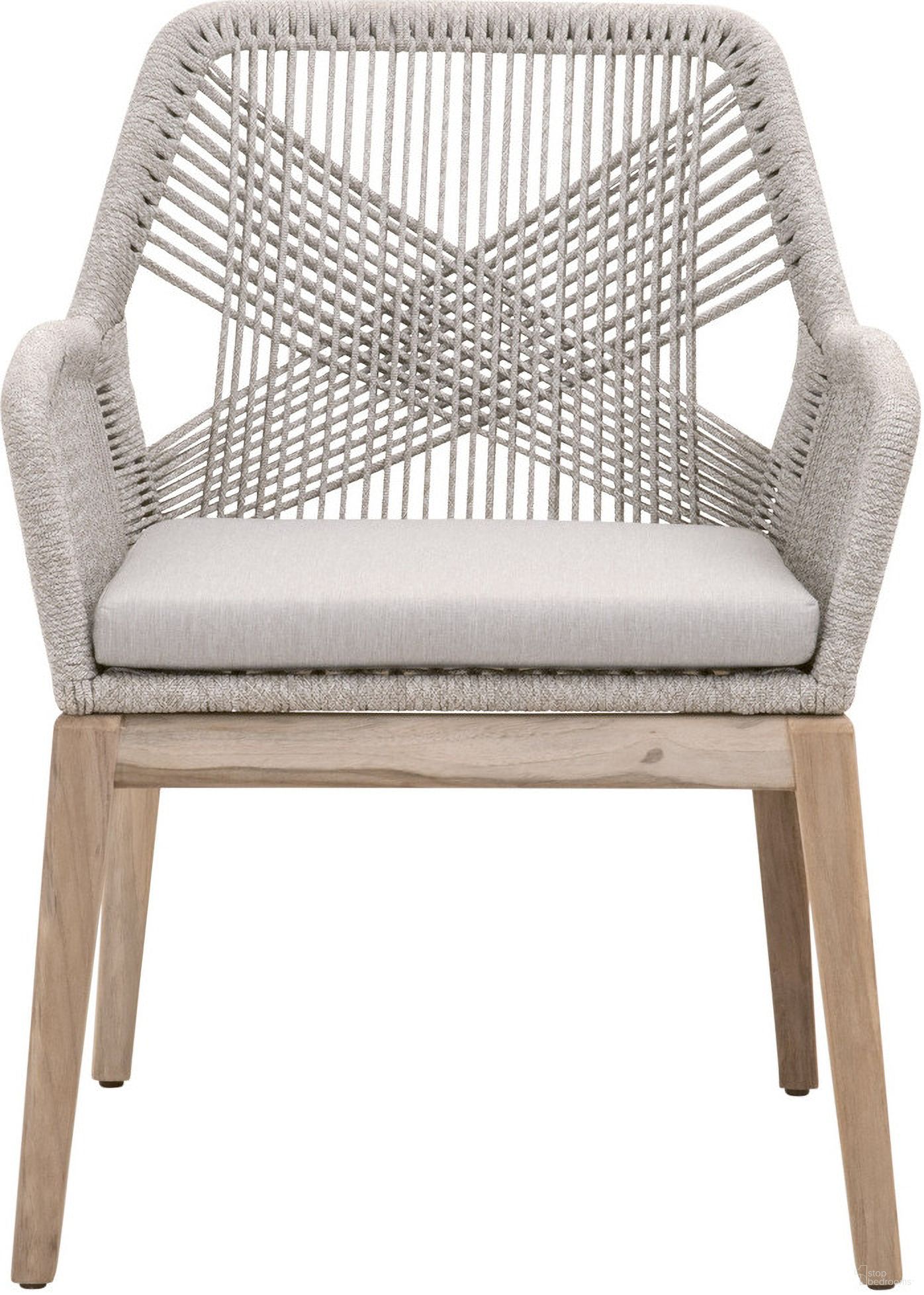The appearance of Woven Loom Outdoor Arm Chair Set of 2 In Taupe and Gray Teak designed by Essentials For Living in the transitional interior design. This taupe/gray teak piece of furniture  was selected by 1StopBedrooms from Woven Collection to add a touch of cosiness and style into your home. Sku: 6809KD.WTA/PUM/GT. Material: Teak Wood.