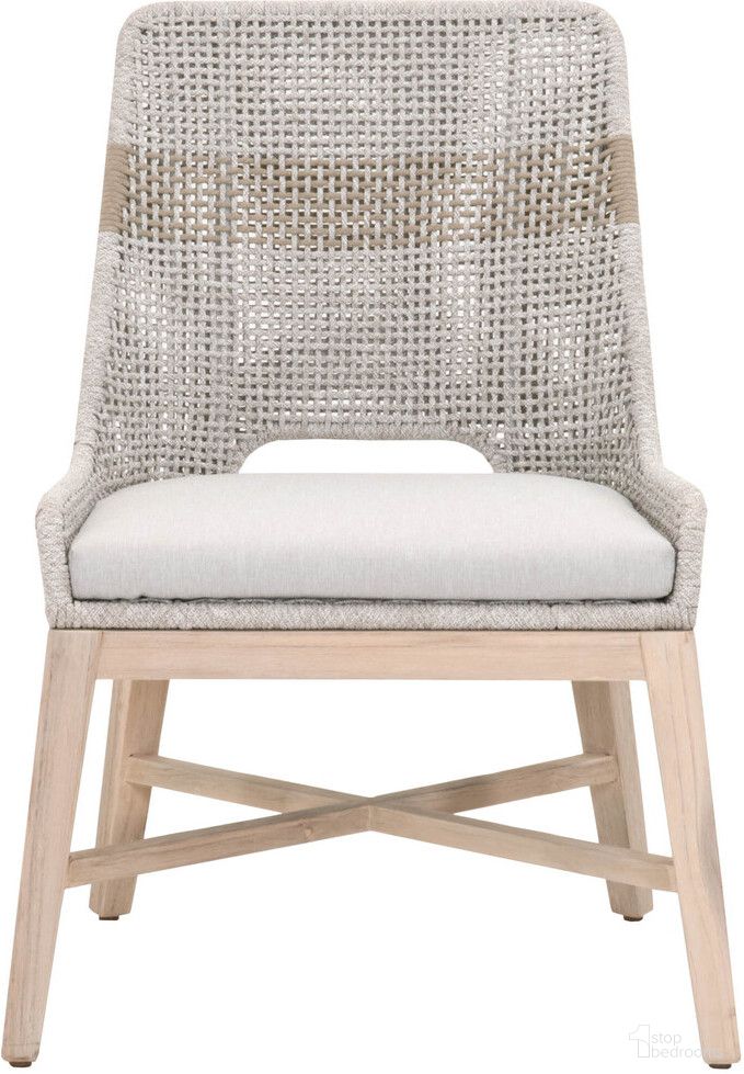 The appearance of Woven Tapestry Outdoor Dining Chair Set of 2 In Taupe and Gray Teak designed by Essentials For Living in the transitional interior design. This taupe/gray teak piece of furniture  was selected by 1StopBedrooms from Woven Collection to add a touch of cosiness and style into your home. Sku: 6850.WTA/PUM/GT. Material: Teak Wood.