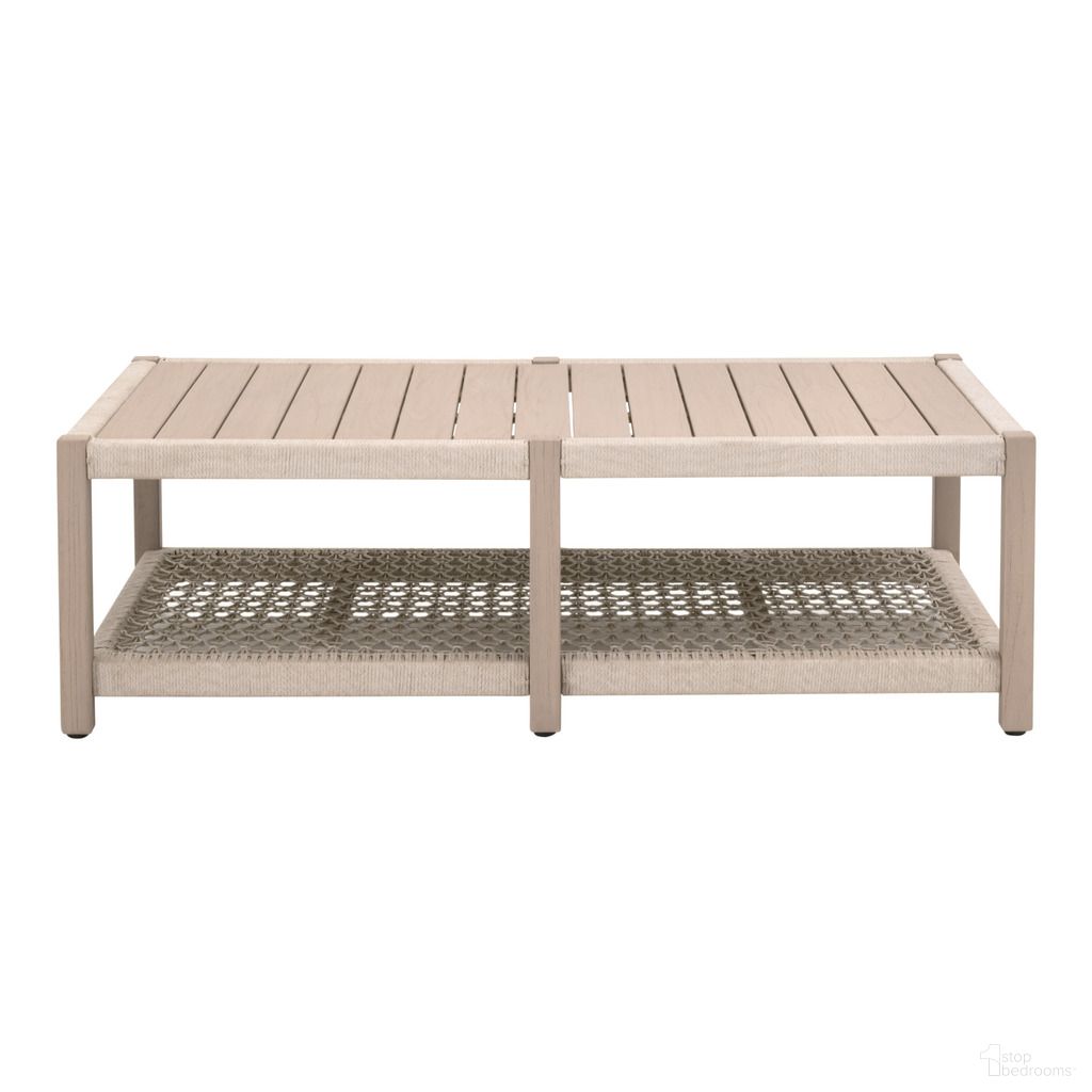 The appearance of Wrap Outdoor Coffee Table In Oat Flat Rope and Washed Ever Teak designed by Essentials For Living in the transitional interior design. This washed ever teak piece of furniture was selected by 1StopBedrooms from Woven Collection to add a touch of cosiness and style into your home. Sku: 6870.OAT/W-ET. Material: Teak Wood.