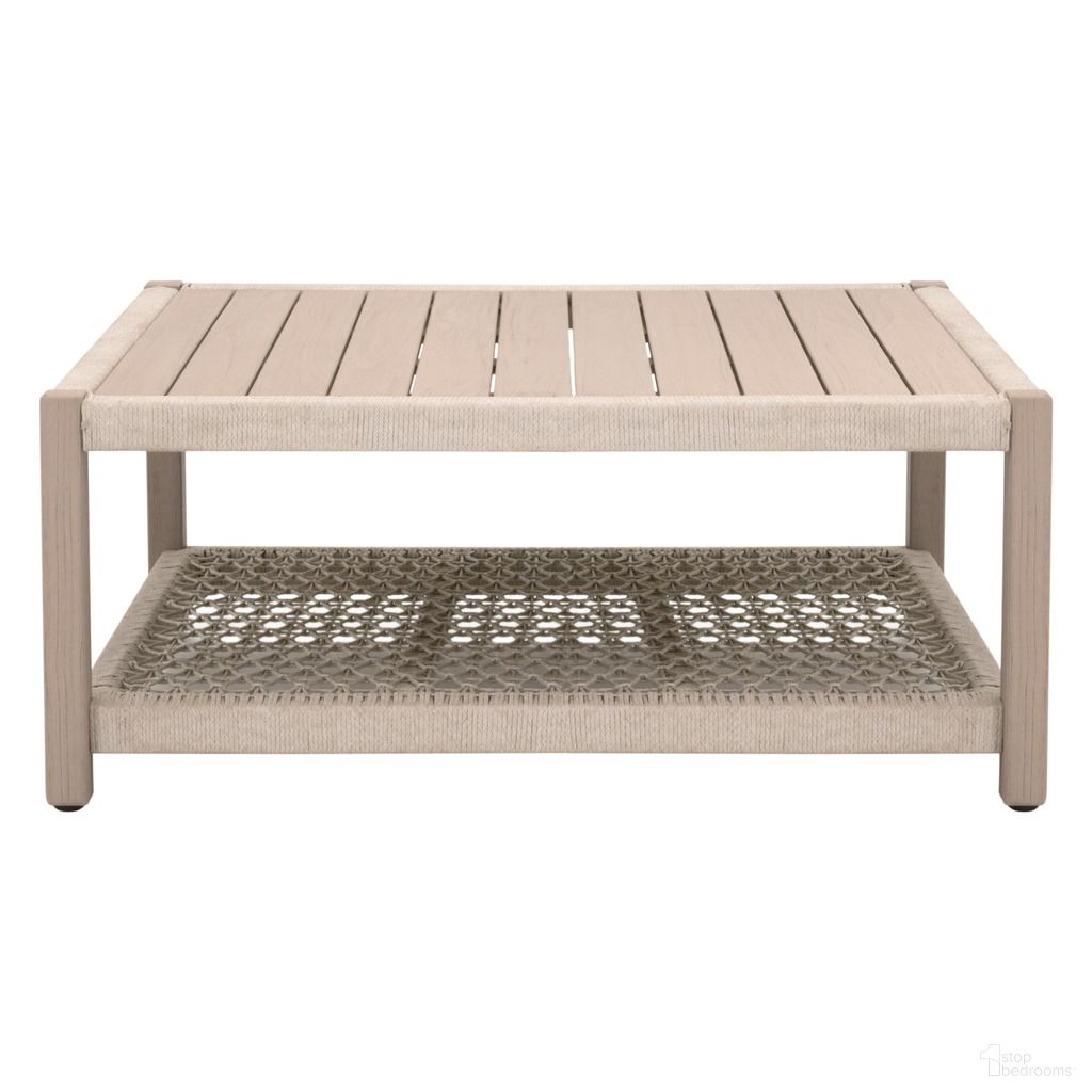 The appearance of Wrap Outdoor Square Coffee Table In Oat Flat Rope and Washed Ever Teak designed by Essentials For Living in the transitional interior design. This washed ever teak piece of furniture was selected by 1StopBedrooms from Woven Collection to add a touch of cosiness and style into your home. Sku: 6870SQ.OAT/W-ET. Material: Teak Wood.
