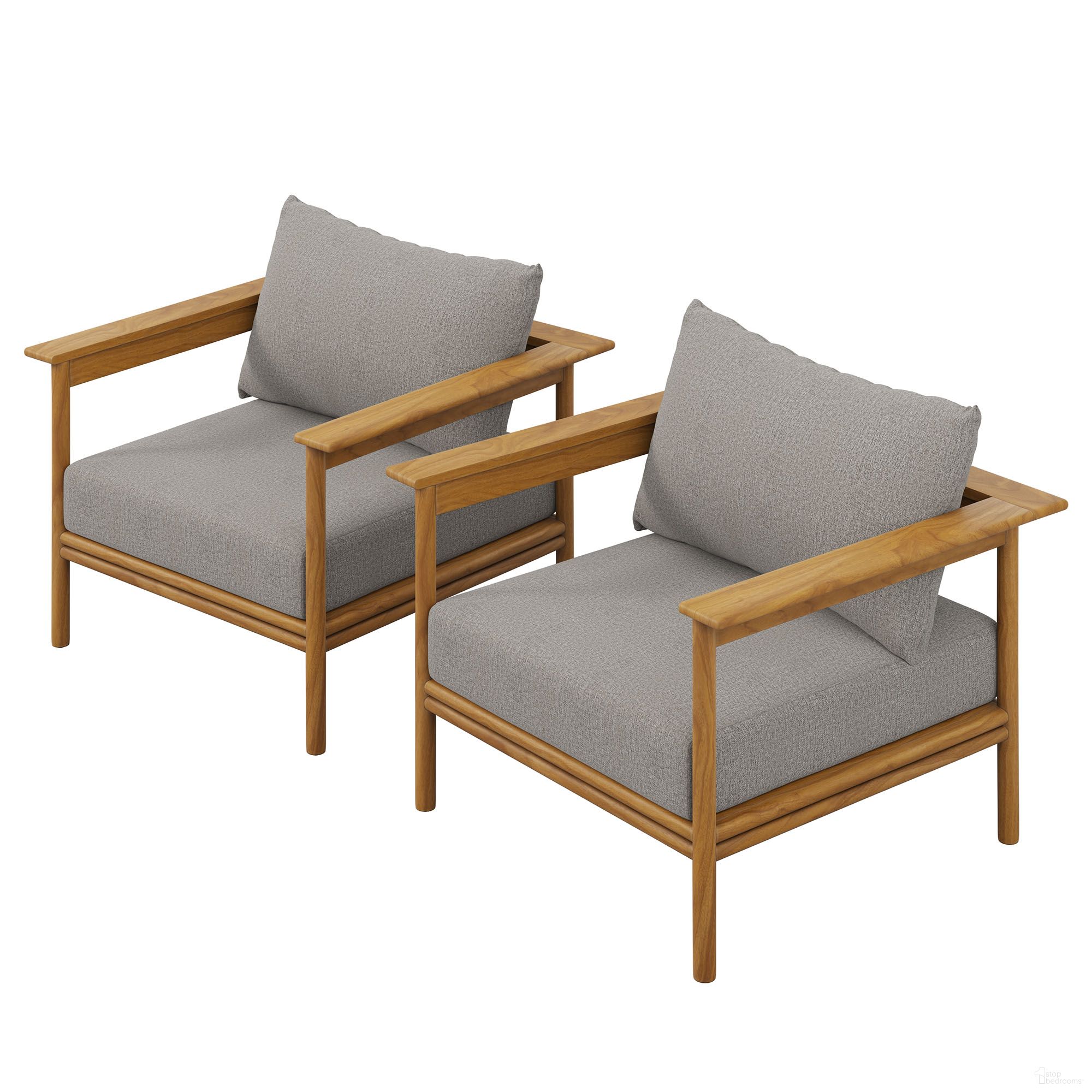 The appearance of Wren Outdoor Patio Teak Wood Armchair Set of 2 In Natural and Driftwood designed by Modway in the modern / contemporary interior design. This natural/driftwood piece of furniture  was selected by 1StopBedrooms from Wren Collection to add a touch of cosiness and style into your home. Sku: EEI-7007-NAT-DRI;EEI-7007-NAT-DRI. Material: Teak Wood.