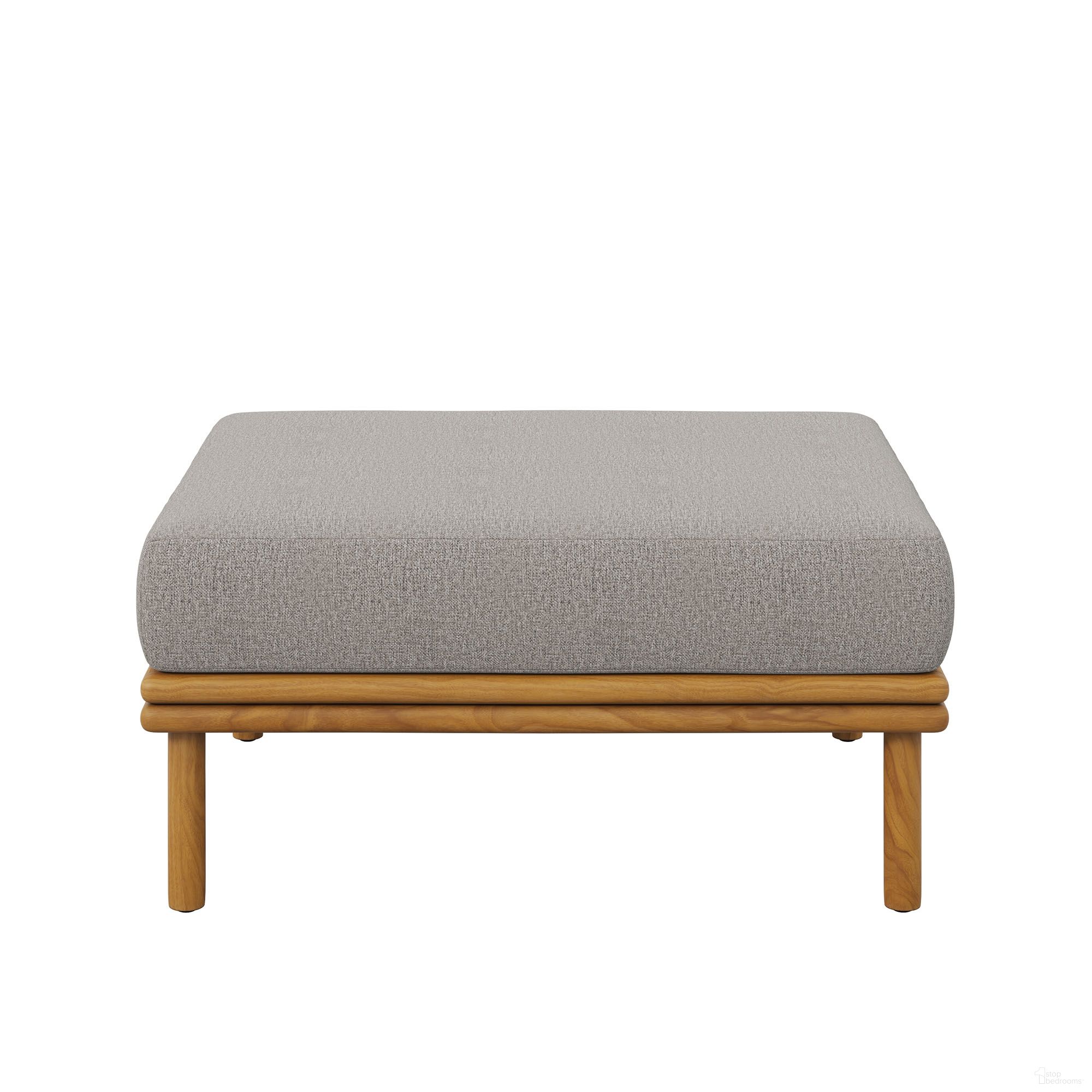 The appearance of Wren Outdoor Patio Teak Wood Ottoman In Natural and Driftwood designed by Modway in the modern / contemporary interior design. This natural/driftwood piece of furniture  was selected by 1StopBedrooms from Wren Collection to add a touch of cosiness and style into your home. Sku: EEI-7009-NAT-DRI. Material: Teak Wood.