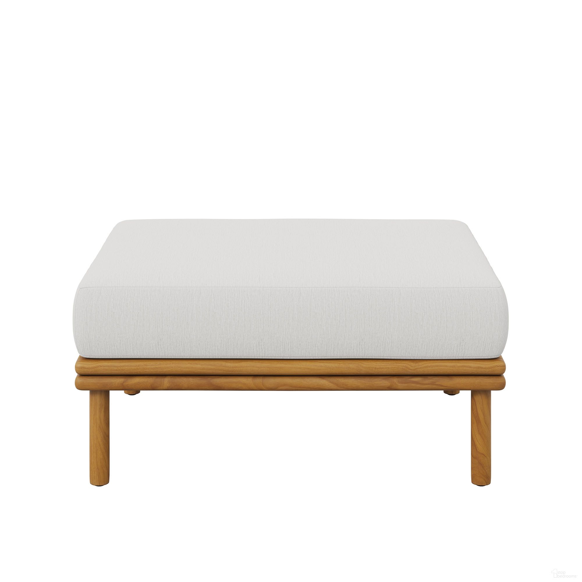 The appearance of Wren Outdoor Patio Teak Wood Ottoman In Natural and Sail designed by Modway in the modern / contemporary interior design. This natural/sail piece of furniture  was selected by 1StopBedrooms from Wren Collection to add a touch of cosiness and style into your home. Sku: EEI-7009-NAT-SAI. Material: Teak Wood.