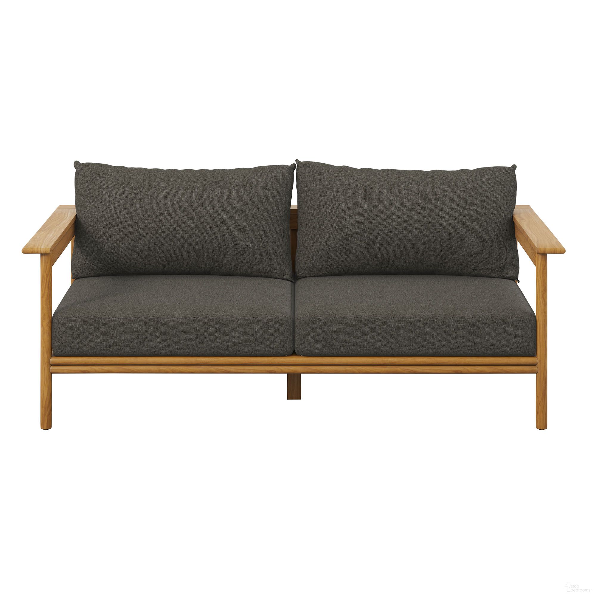 The appearance of Wren Outdoor Patio Teak Wood Sofa In Natural and Flint Gray designed by Modway in the modern / contemporary interior design. This natural/flint gray piece of furniture was selected by 1StopBedrooms from Wren Collection to add a touch of cosiness and style into your home. Sku: EEI-7008-NAT-FLI. Material: Teak Wood.