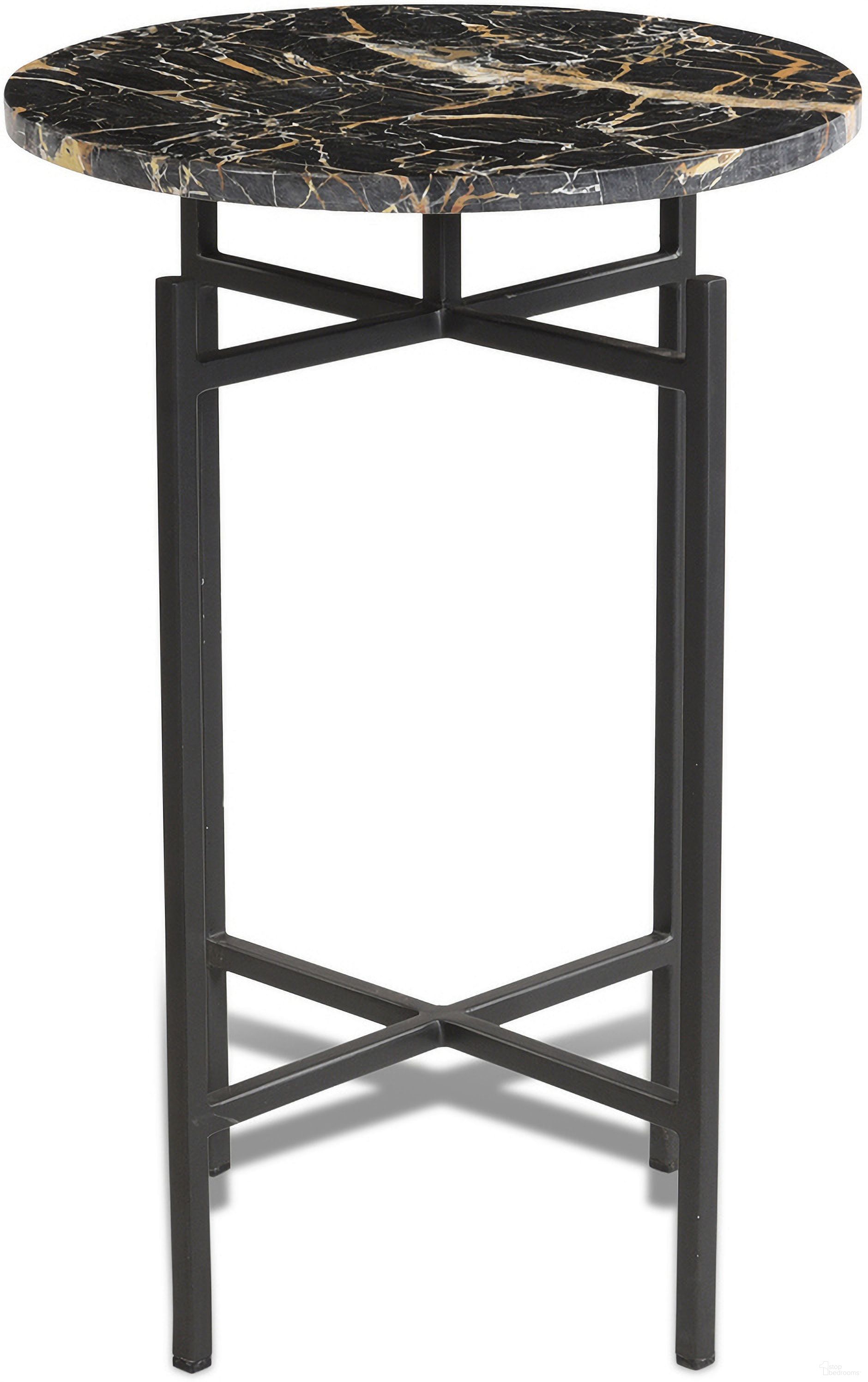 The appearance of Wren Round Accent Table In Matte Black Iron and Black Italian Marble designed by Bassett Mirror Company in the modern / contemporary interior design. This black piece of furniture  was selected by 1StopBedrooms from Wren Collection to add a touch of cosiness and style into your home. Sku: 5600-LR-223. Material: Marble.