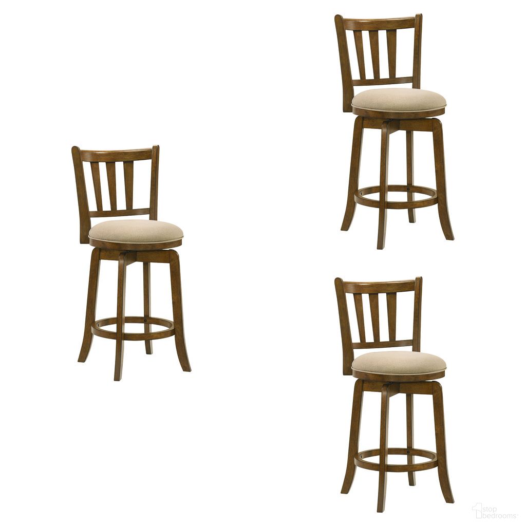 The appearance of Wren Swivel Counter Height Bar Stool Set of 3 In Sepia Brown and Light Scone designed by Armen Living in the modern / contemporary interior design. This sepia brown and light scone piece of furniture  was selected by 1StopBedrooms from Wren Collection to add a touch of cosiness and style into your home. Sku: LCWRBALSSB26;LCWRBALSSB26;LCWRBALSSB26. Material: Polyester.