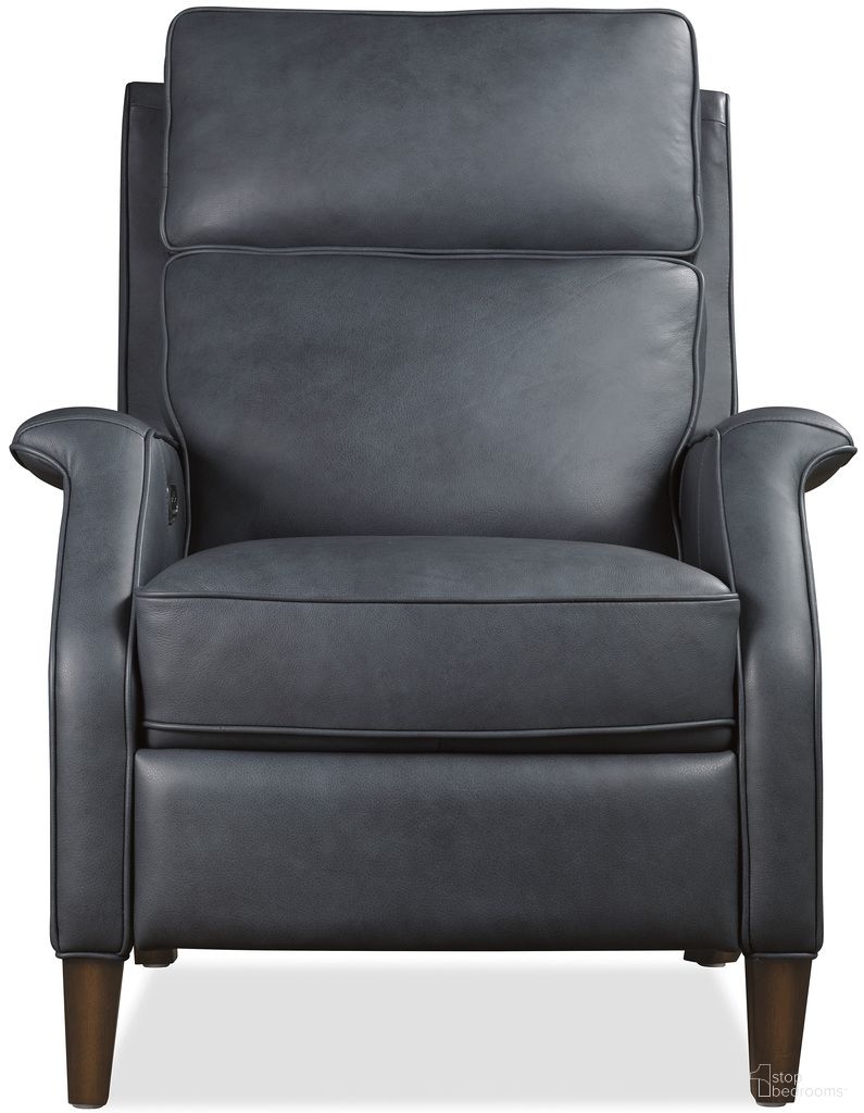 The appearance of Wrenn Power Recliner with Power Headrest In Blue designed by Hooker in the transitional interior design. This blue piece of furniture was selected by 1StopBedrooms from Wrenn Collection to add a touch of cosiness and style into your home. Sku: RC829-PH-048. Material: Leather.